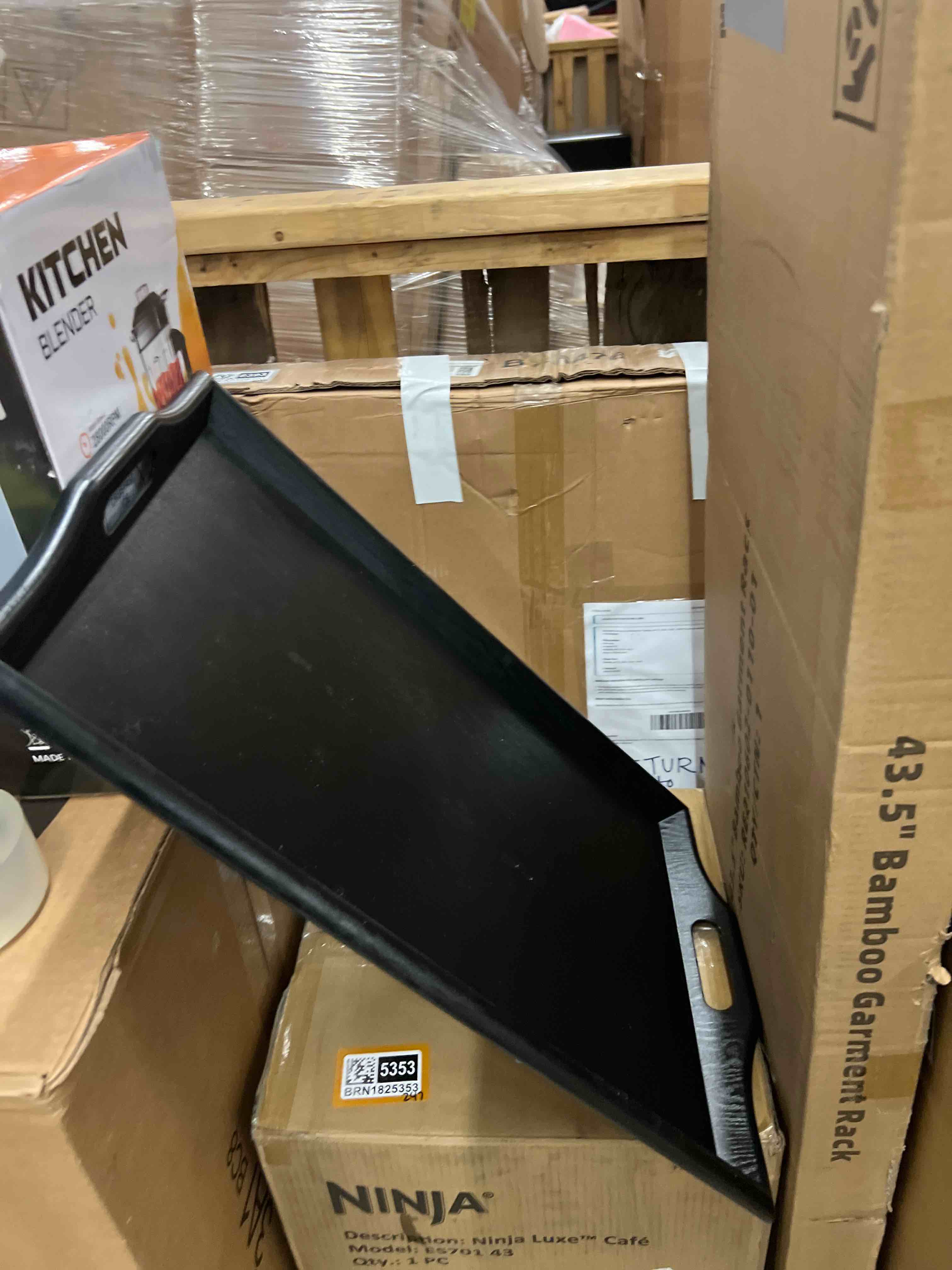 Condition photo showing New/Like New for GET RST-2517-1-BK Coffee Table / Ottoman Tray with Handles, 25" x 16", Plastic, Black