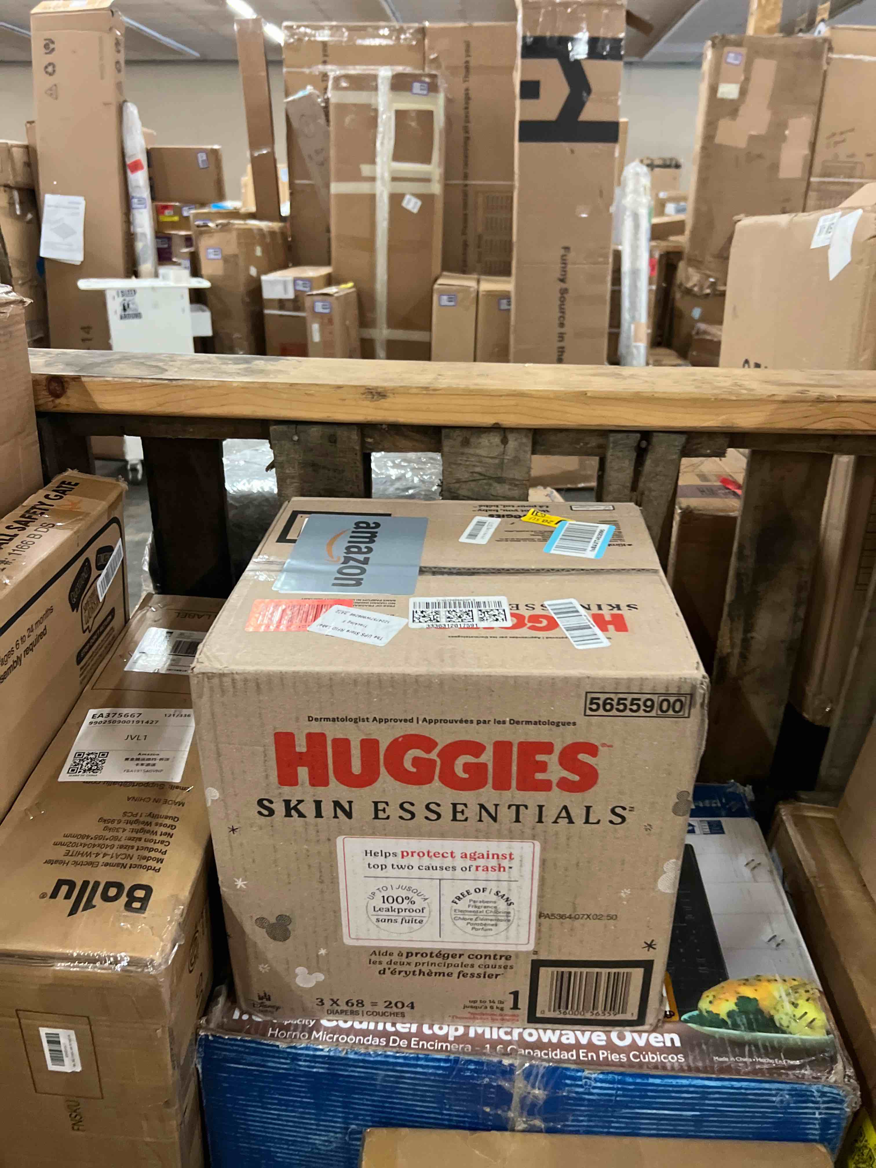Condition photo showing New/Like New for Huggies Skin Essentials Disposable Diapers - Econ+ Pack - Size 1 - 204ct