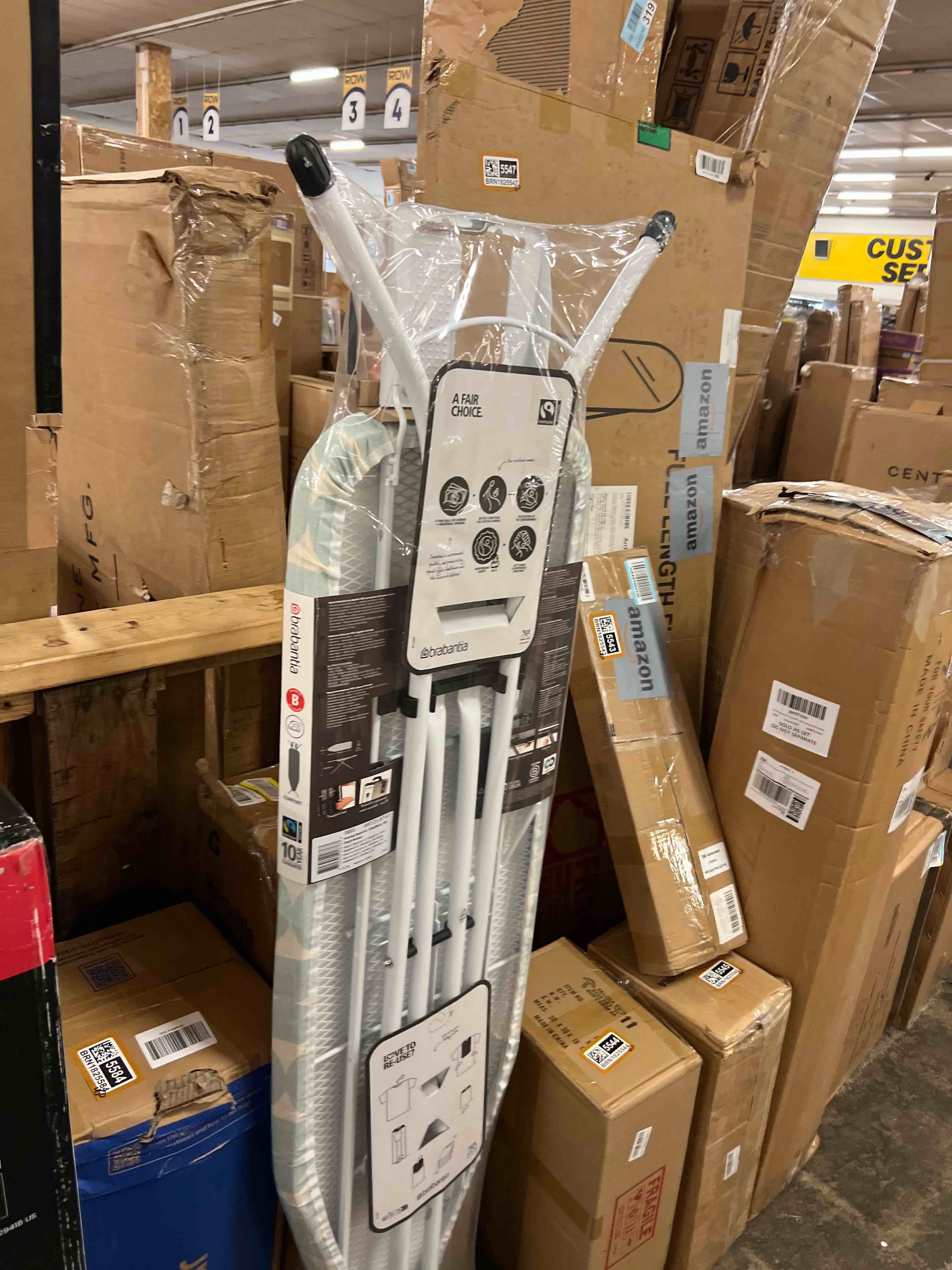 Condition photo showing New/Like New for Brabantia Size B Ironing Board (49x15 in) 7 Height Options, Solid Steam Unit Rest Holder (Calm Rustle) Non-Slip Feet, Anti-Collapse Child Locks