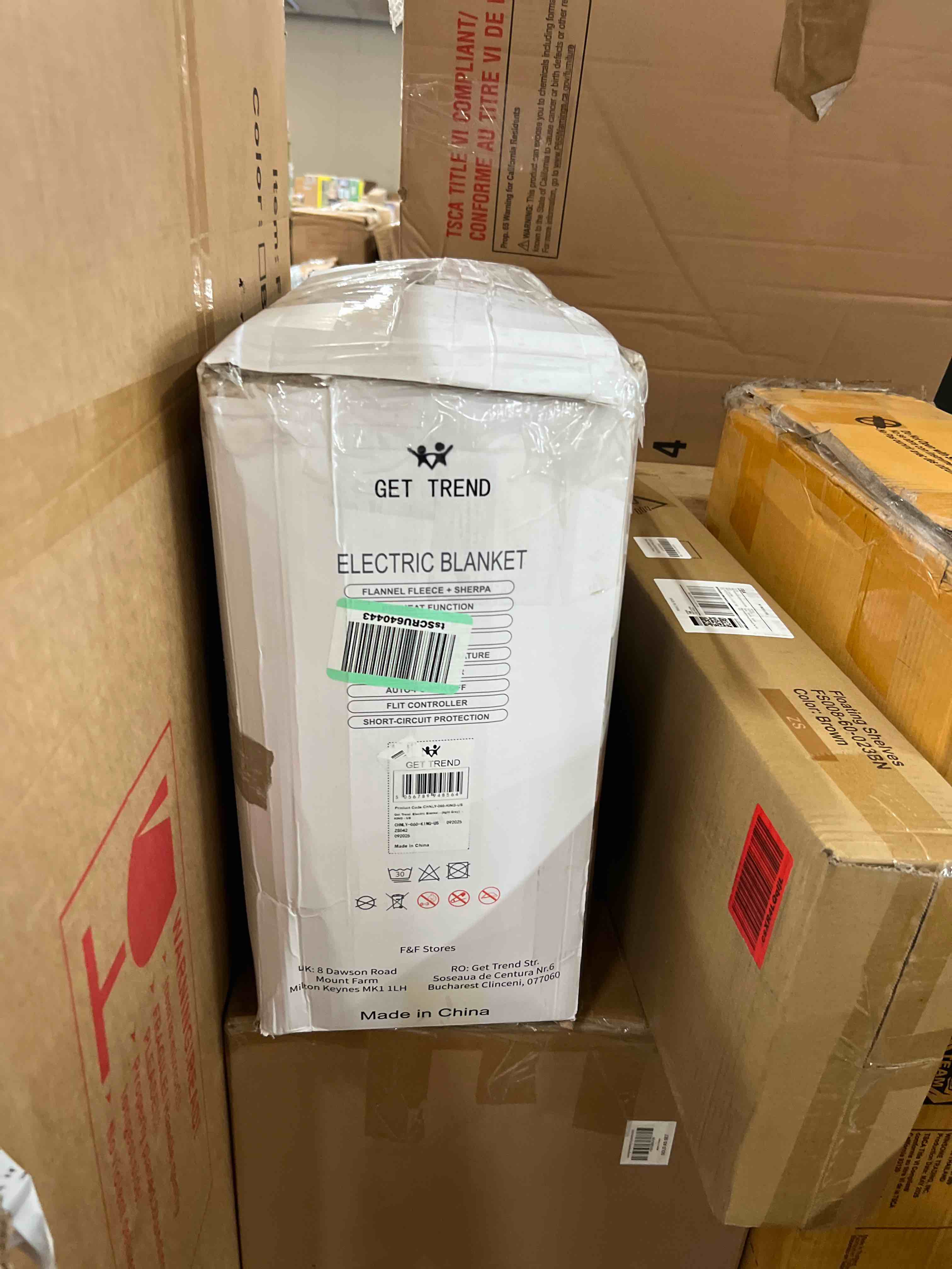 Condition photo showing New/Like New for get trend heated blanket electric luxurious fleece king blanket, 9 heat settings & 12h auto shut-off, gifts for grandma, grandpa, seniors, 90x105 in (light grey, king us)