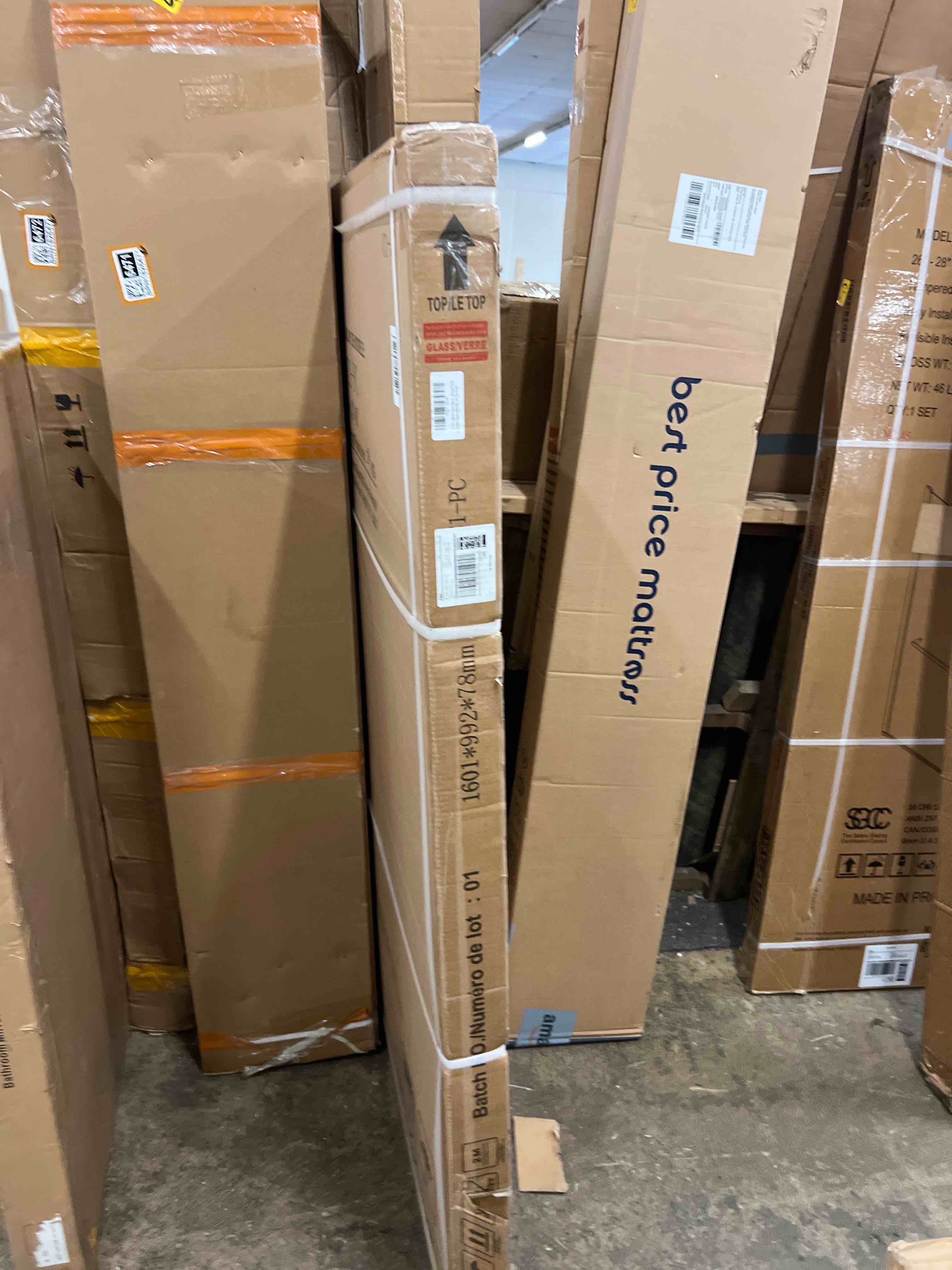 Condition photo showing New/Like New for 34" w x 58" h frameless single fixed bath panel, fixed bathtub screen with clamps, 1/4" clear glass, bathroom shower door screen fixed tub shower glass door panel, silver