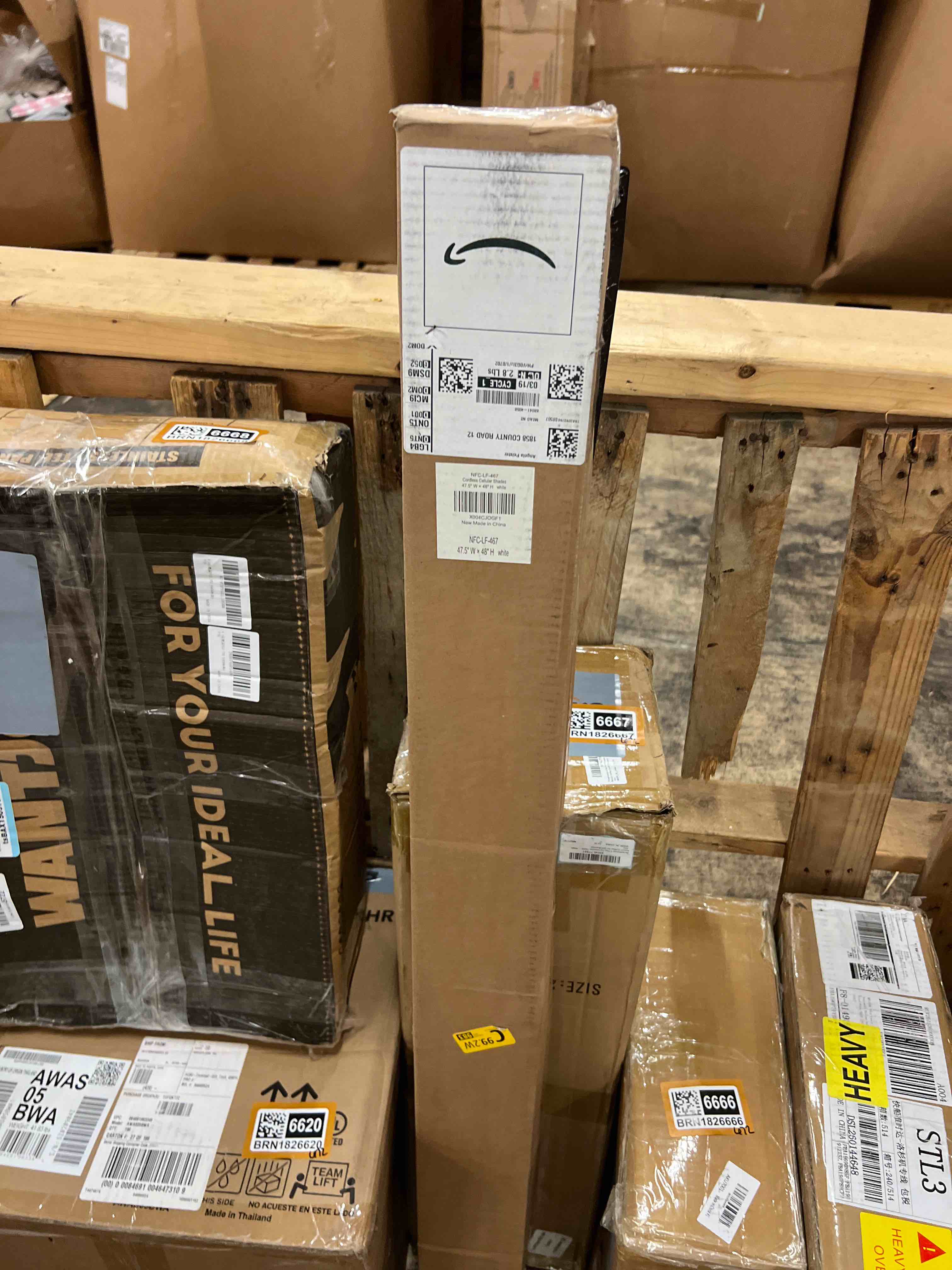 Condition photo showing New/Like New for lazblinds cordless cellular shades, no tools no drill light filtering honeycomb shades pleated blinds for windows, 47.5'' w x 48'' h, white light filtering-white 47 1/2'' w x 48'' h