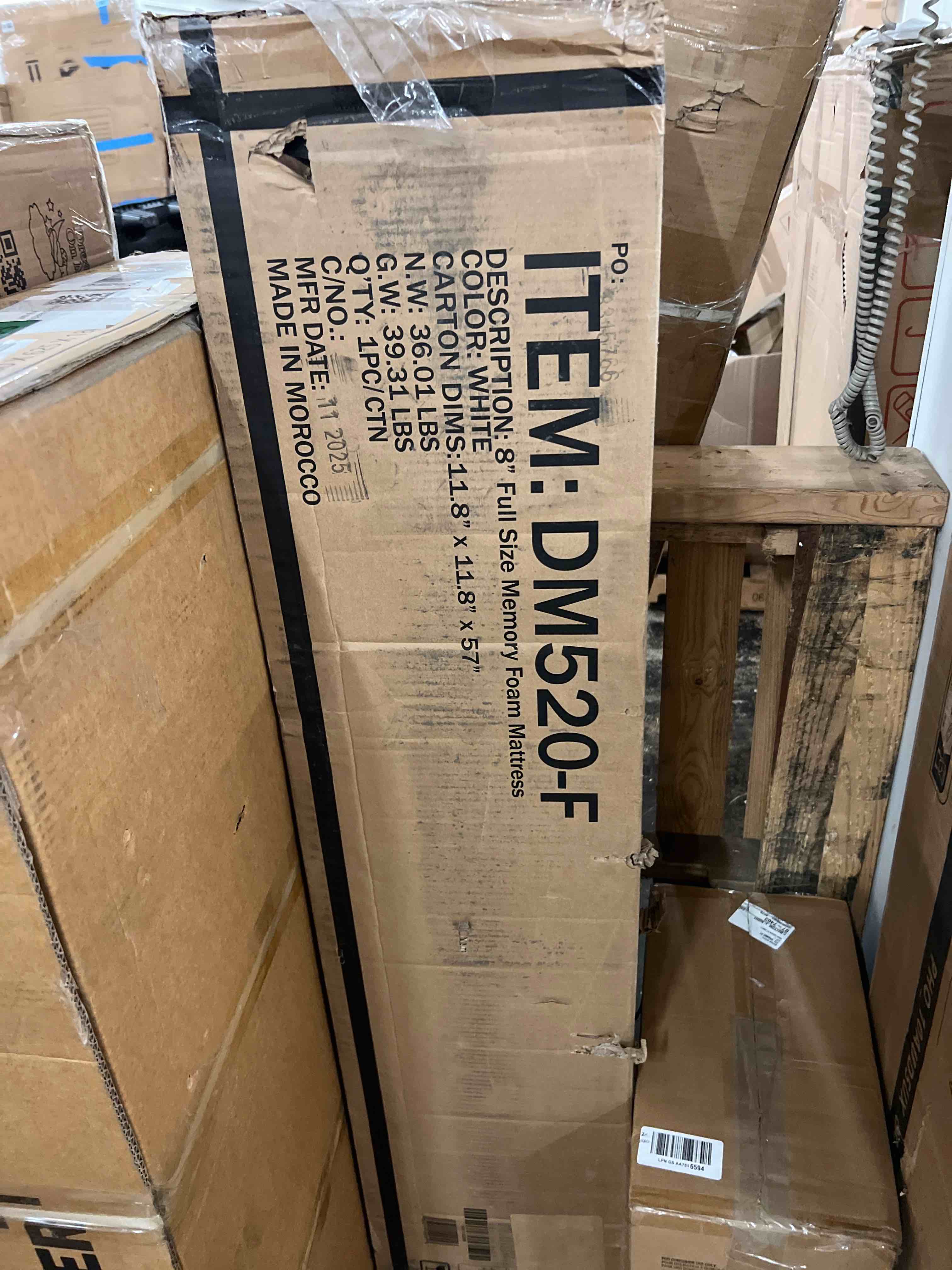 Condition photo showing New/Like New for memory foam mattress, gel-infused with high-density base, medium firm, certipur-us, washable cover, 8'' full