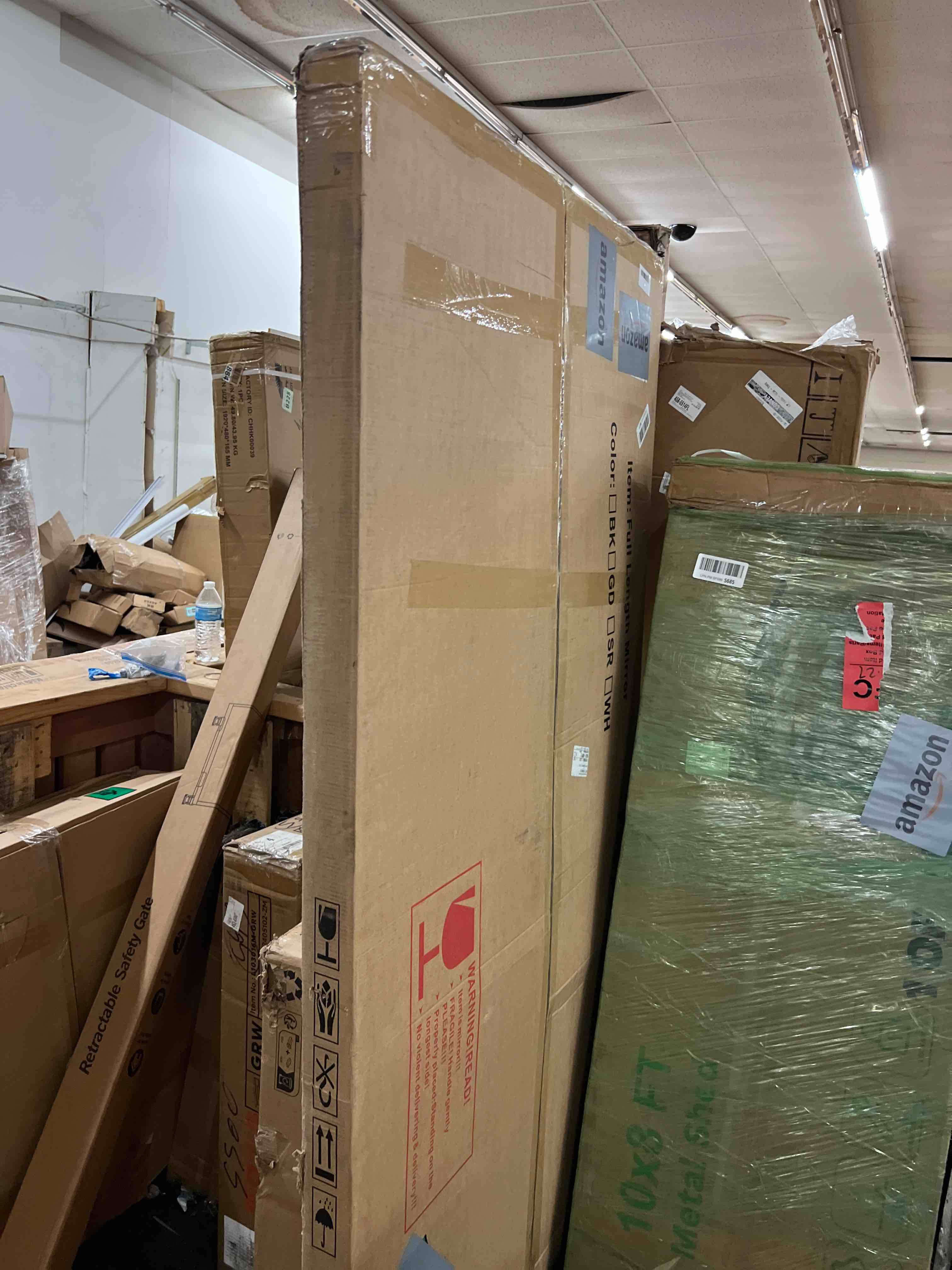 Condition photo showing New/Like New for 76"x34" floor mirror full length - standing mirror with aluminum alloy frame, large body mirror for bedroom, living room, wall mounted or leaning