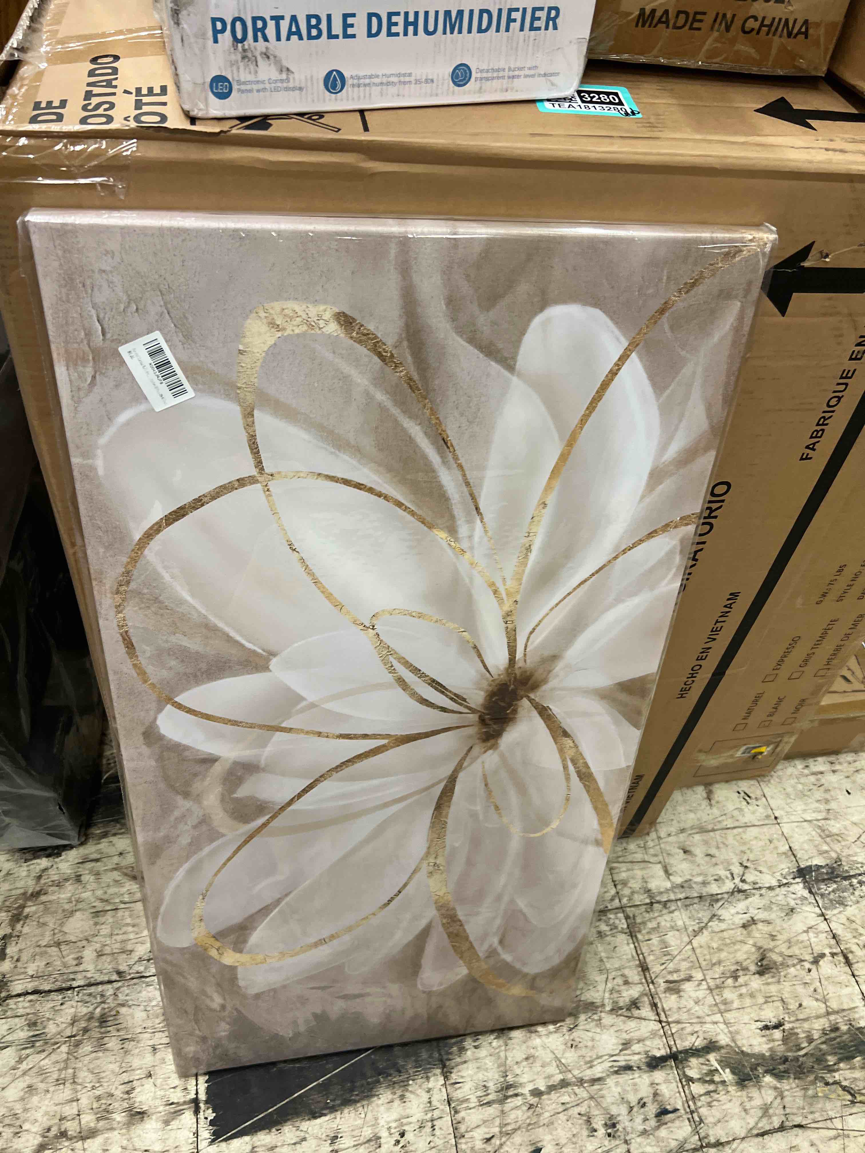 Condition photo showing New/Like New for kureful canvas wall art for bedroom/gold flowers canvas pictures/modern home decorations for living room kitchen office 20x40 inch 20"x40"x1 gold