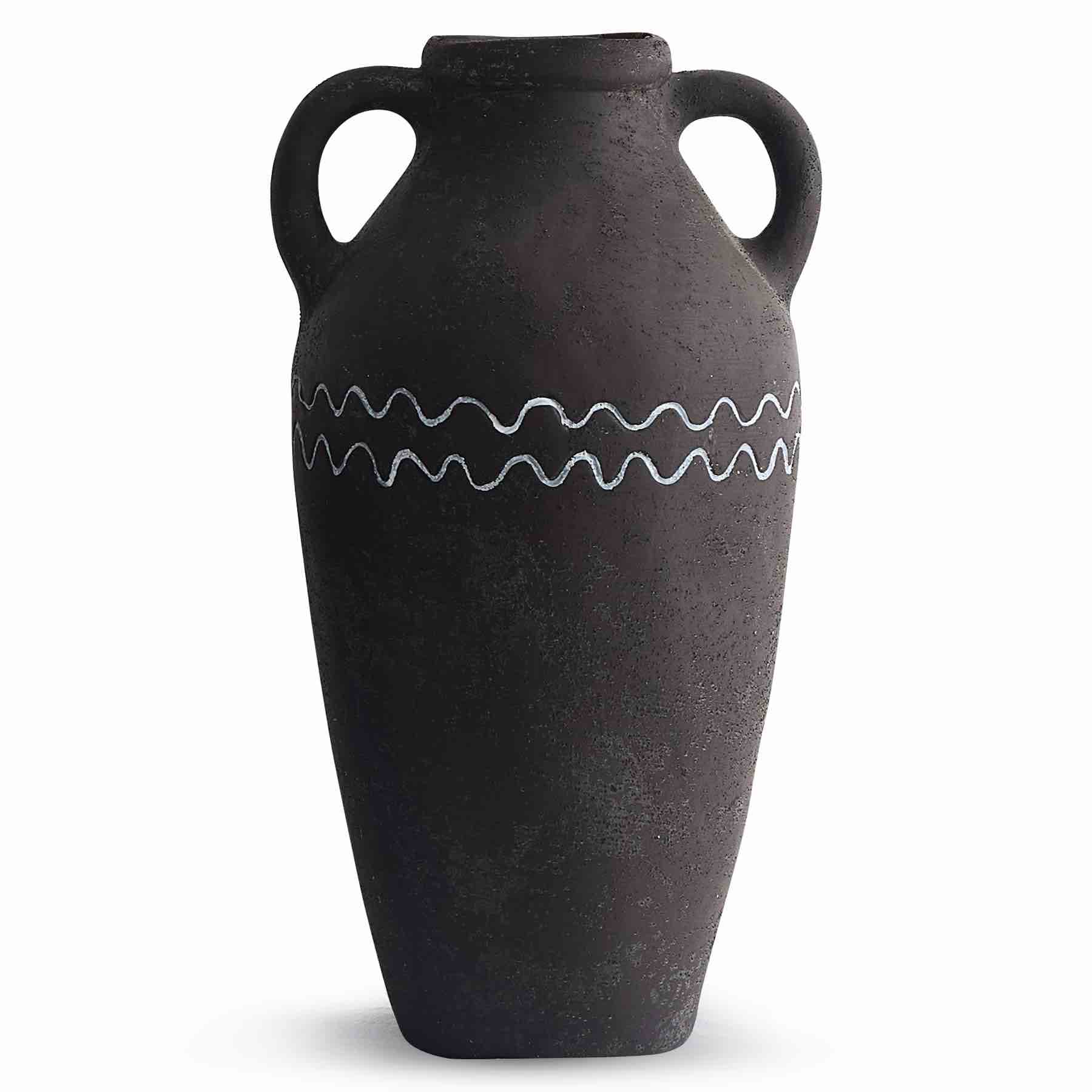 large black ceramic vase 