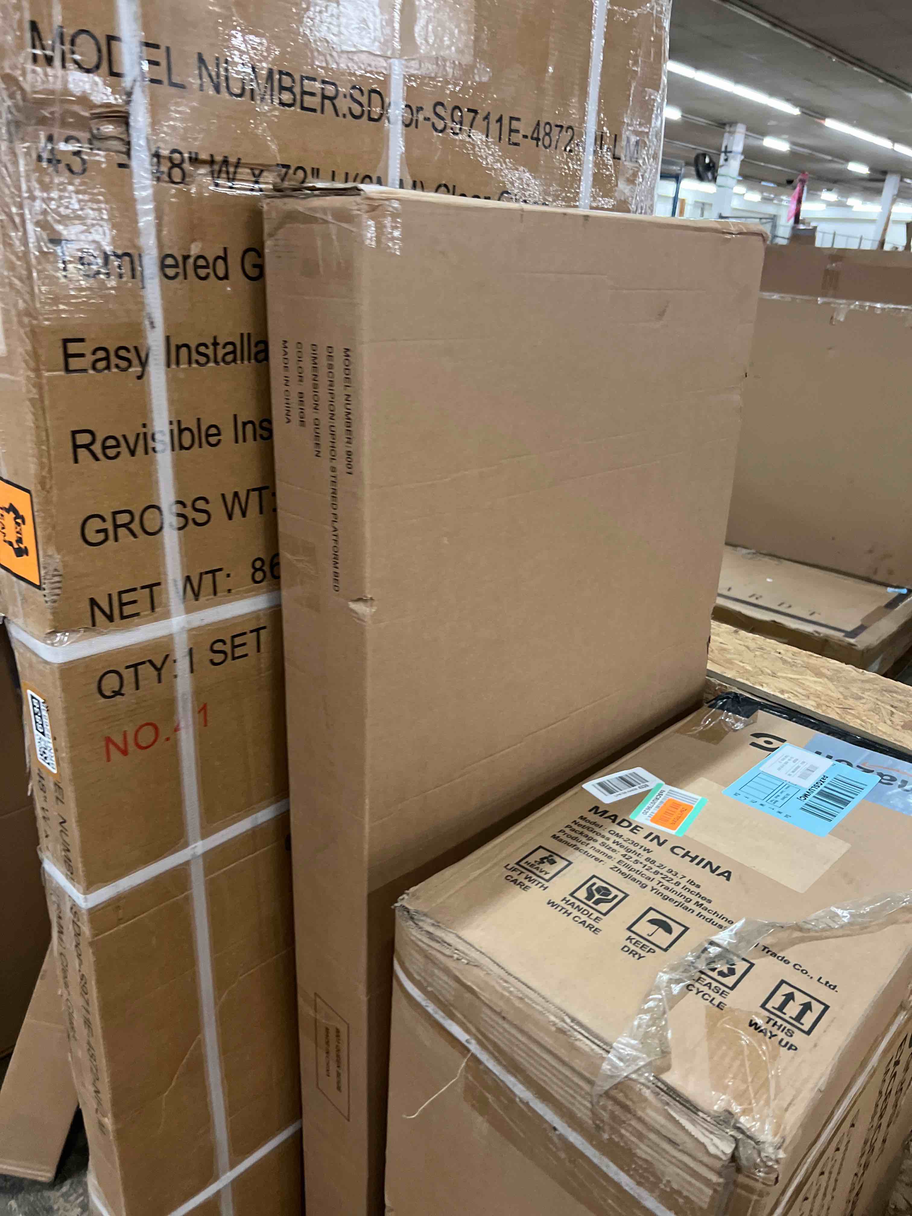 Condition photo showing New/Like New for malol queen size bed frame with upholstered headboard, linen fabric platform bed frame with usb charging ports, no box spring needed, sturdy metal support, noise free, modern bedroom furniture,beige