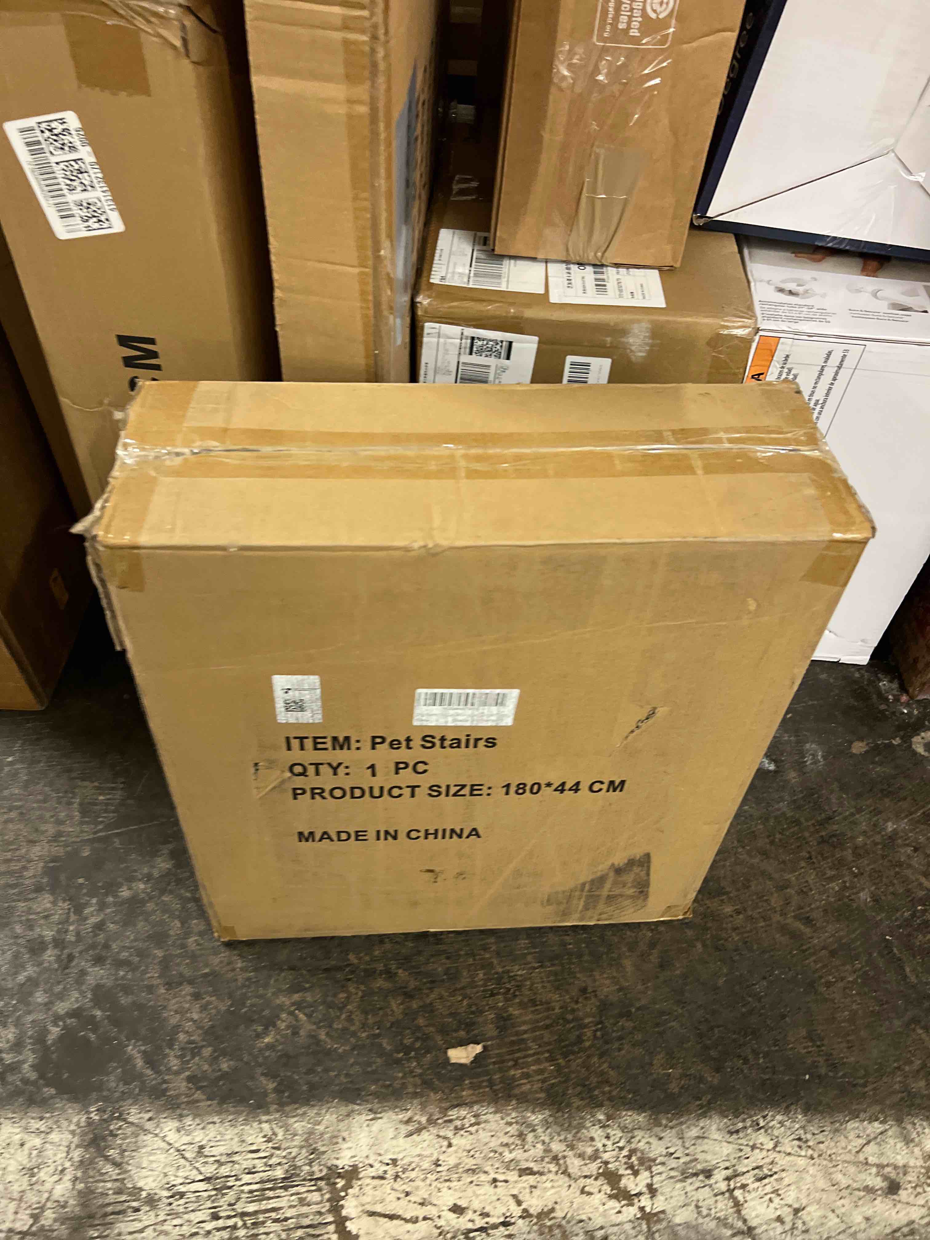 Condition photo showing New/Like New for dog stairs for large dogs - 5 step wide 16in high 34in foldable dog ramp for car non-slip surface support up to 230lbs - suitable for suv,truck, sofas, bed