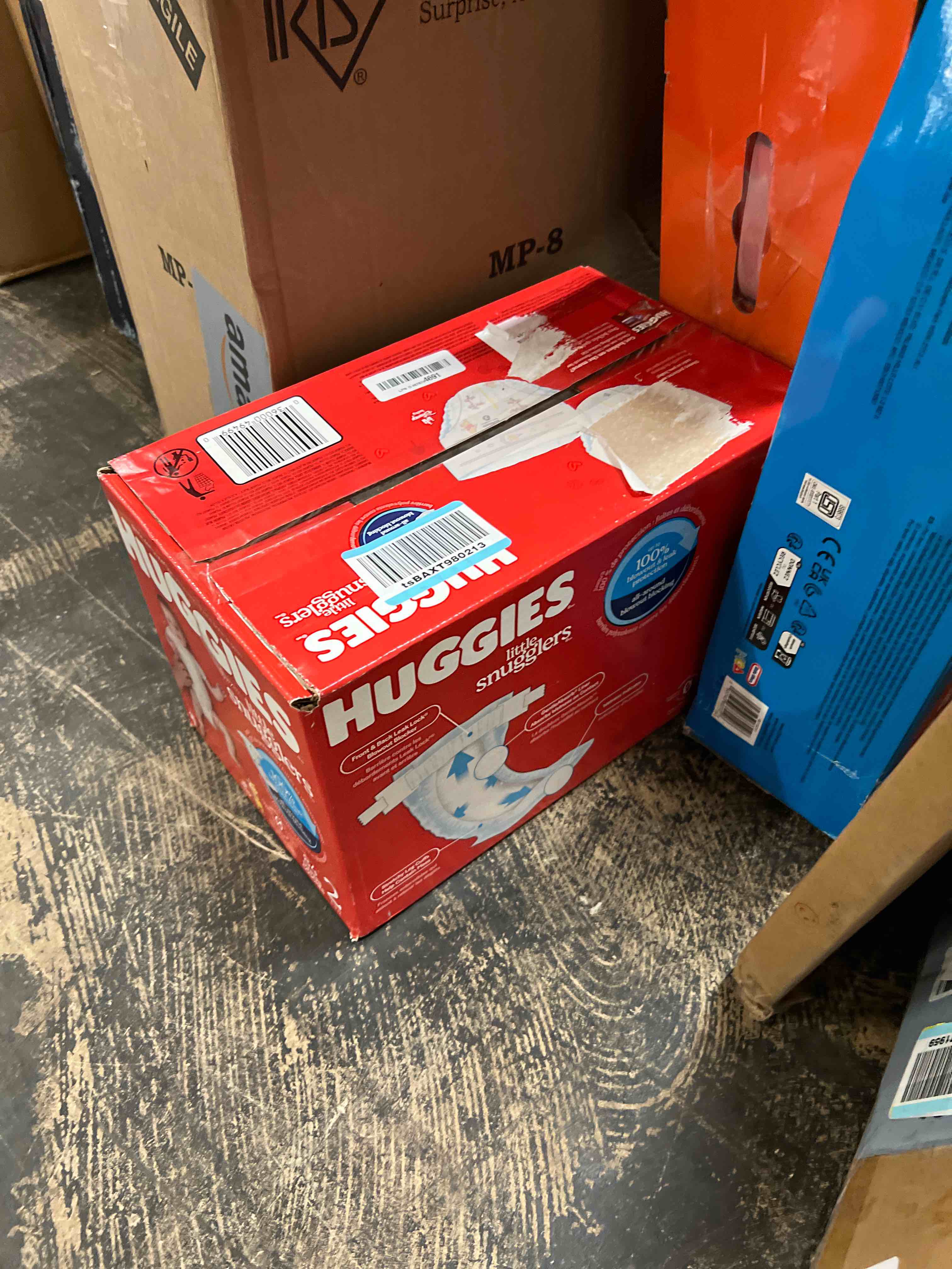 Condition photo showing New/Like New for huggies size 2 diapers, little snugglers baby diapers, size 2 (12-18 lbs), 84 count, packaging may vary size 2 84