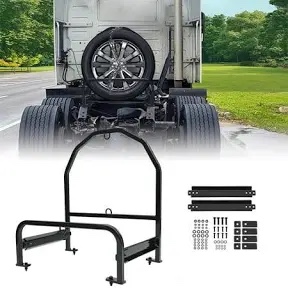 Semi Truck Spare Tire (or Tire and Rim) Carrier, Super Single, Adjustable, Powder Coated, Universal Fit, STAR Fabrication, 3510-X