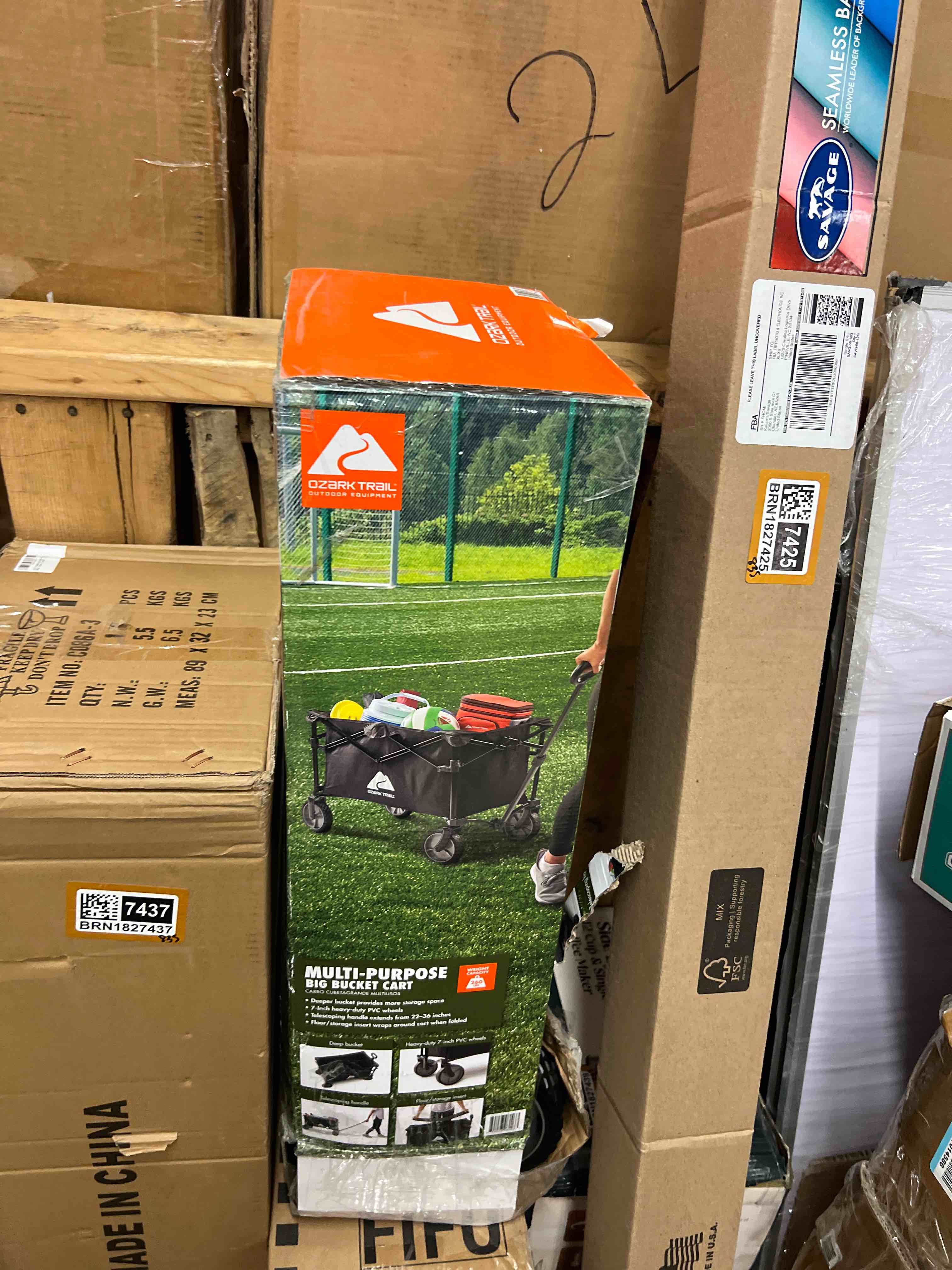 Condition photo showing New/Like New for ozark trail multi-purpose big bucket cart, durable black wagon