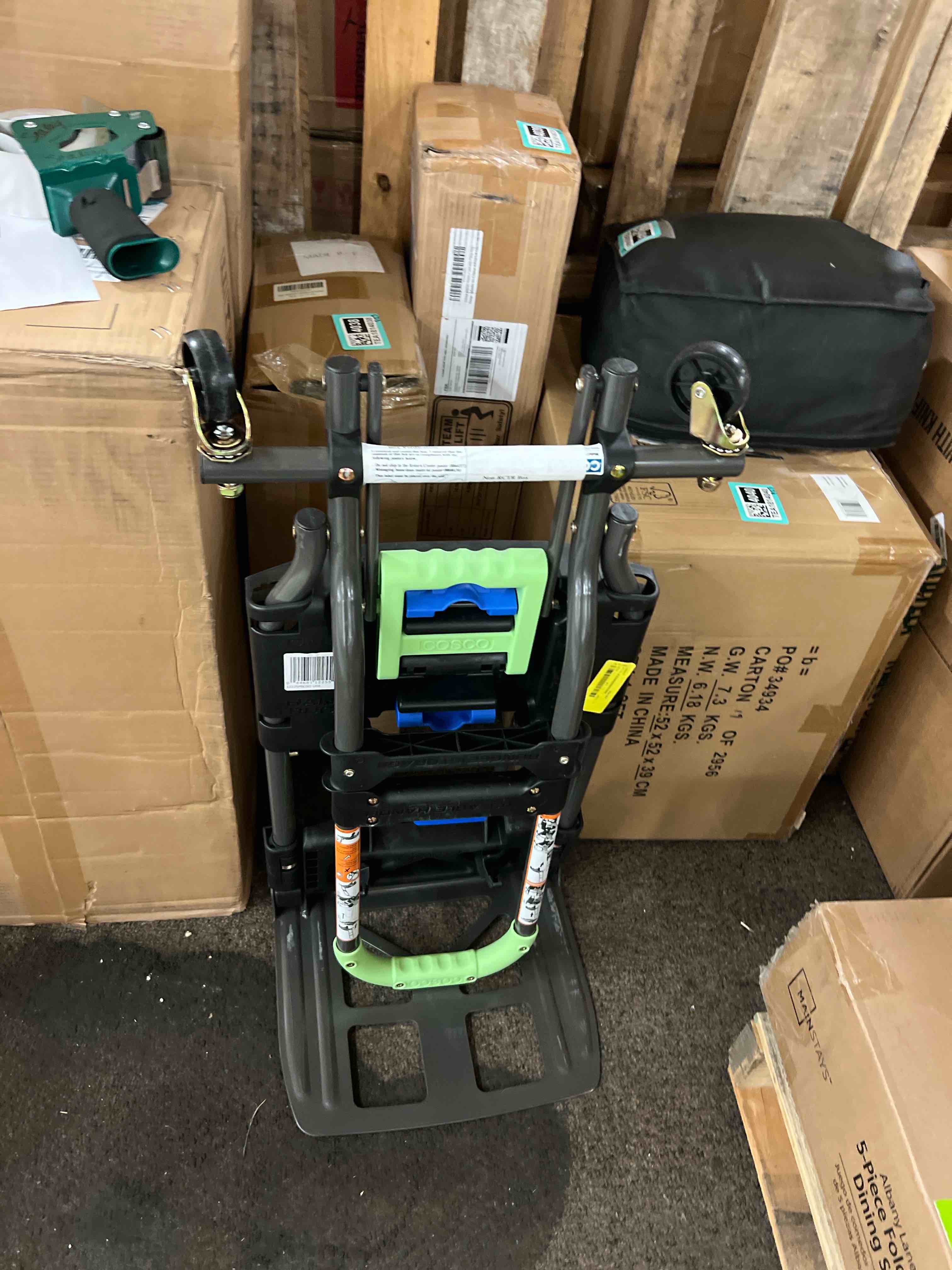 Condition photo showing New/Like New for cosco folding 2-in-1 hand truck  300 lb. capacity  multi-position