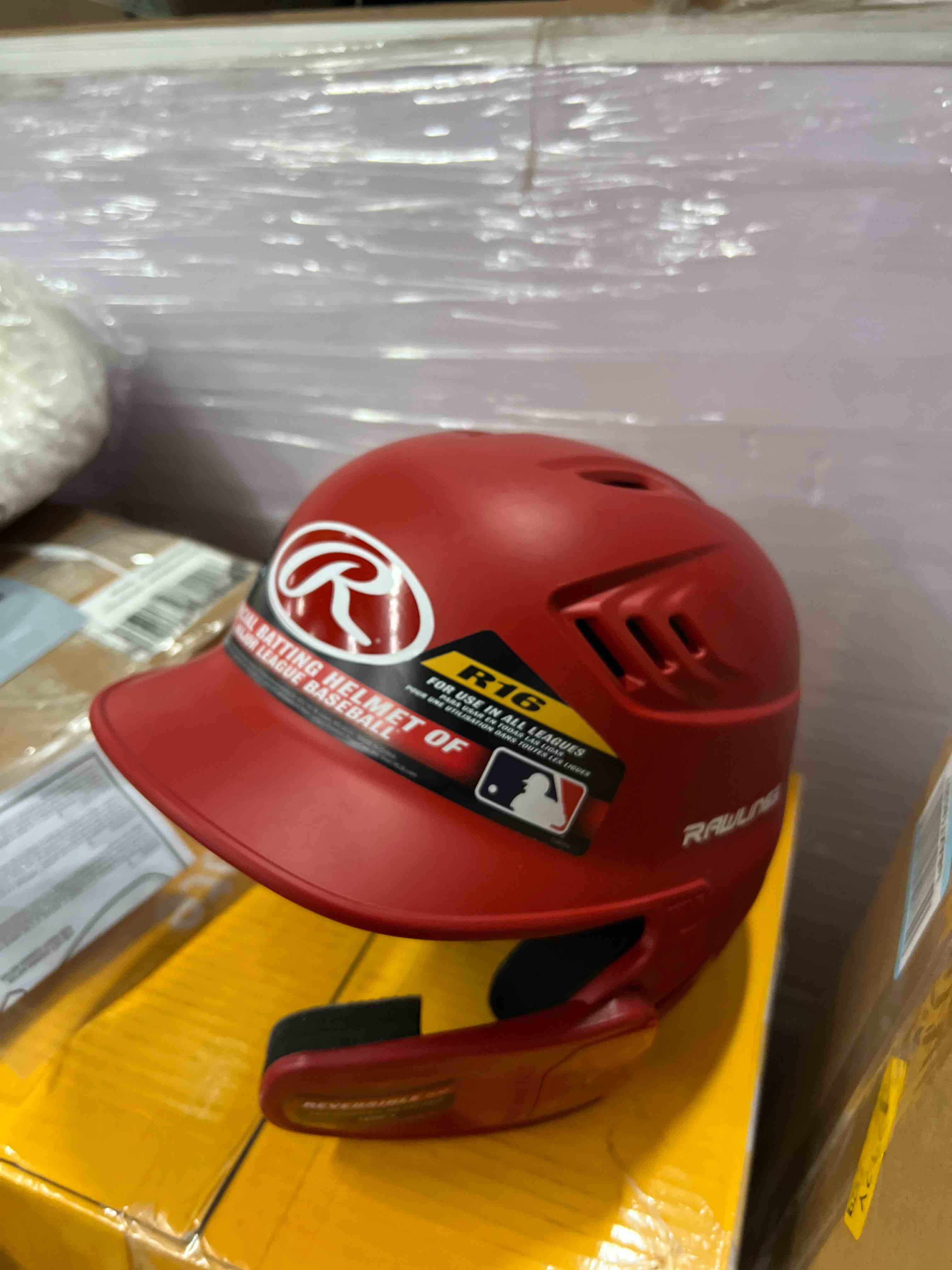 Condition photo showing New/Like New for rawlings r16 velo reversible ext batting helmet | reversible face guard