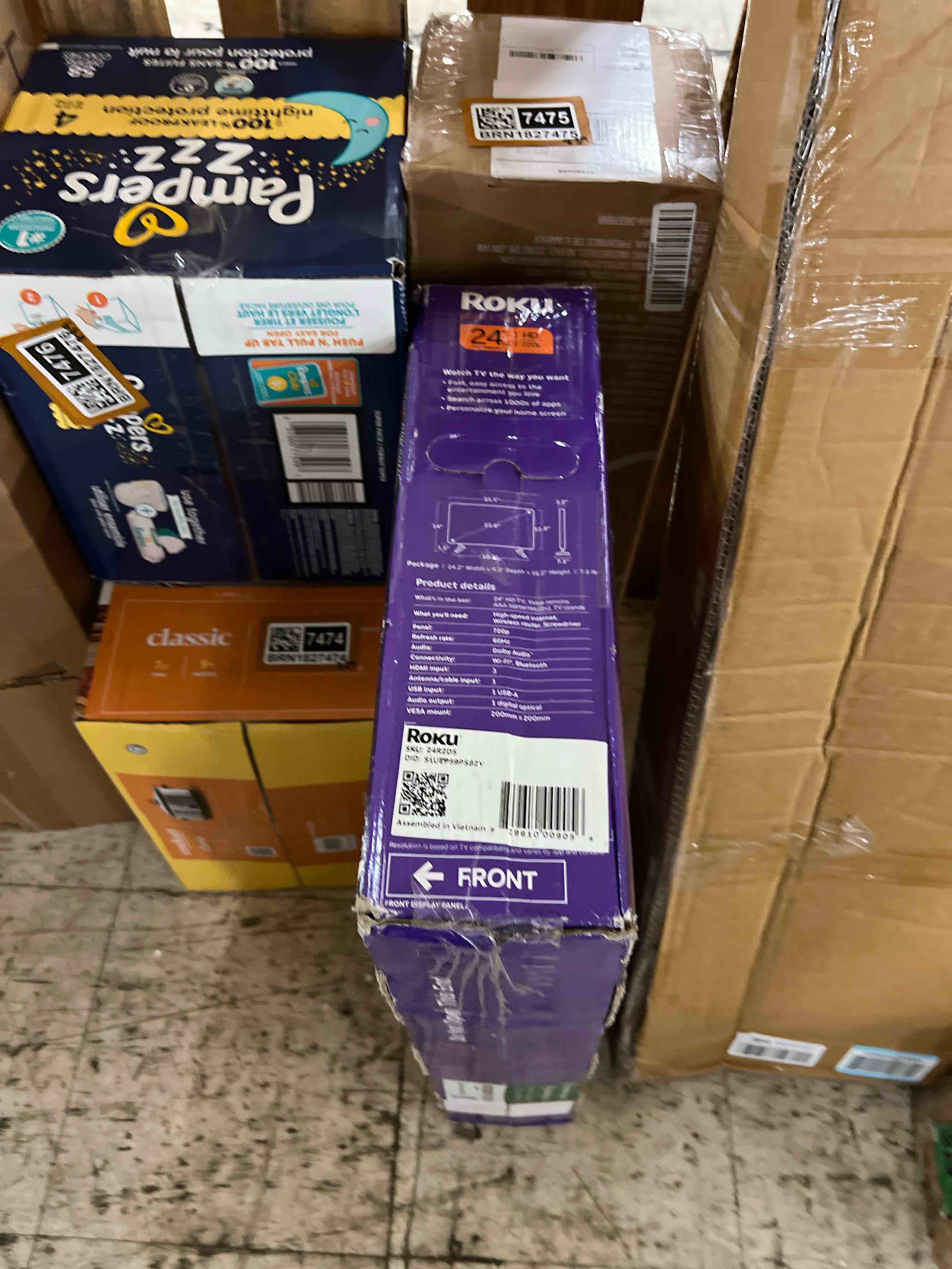 Condition photo showing New/Like New for roku smart tv 2025 - 24-inch select series, 720p hd tv - roku tv with voice remote - flat screen led television with wi-fi for streaming live local news, sports, family entertainment