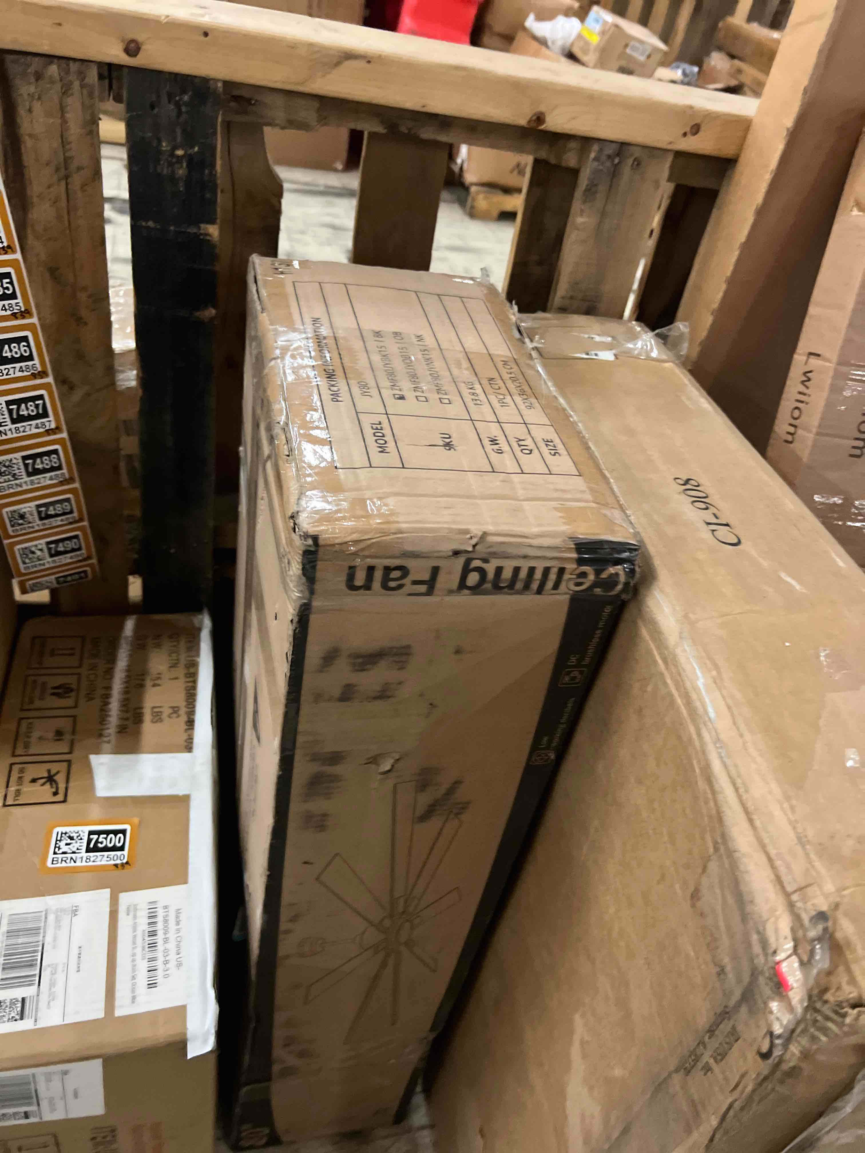 Condition photo showing New/Like New for 80 inch ceiling fans with lights and remote , indoor/outdoor industrial ceiling fan with large led panel, quiet reversible dc motor, 6-speeds, 3cct, black ceiling fans for patio, livingroom, garage
