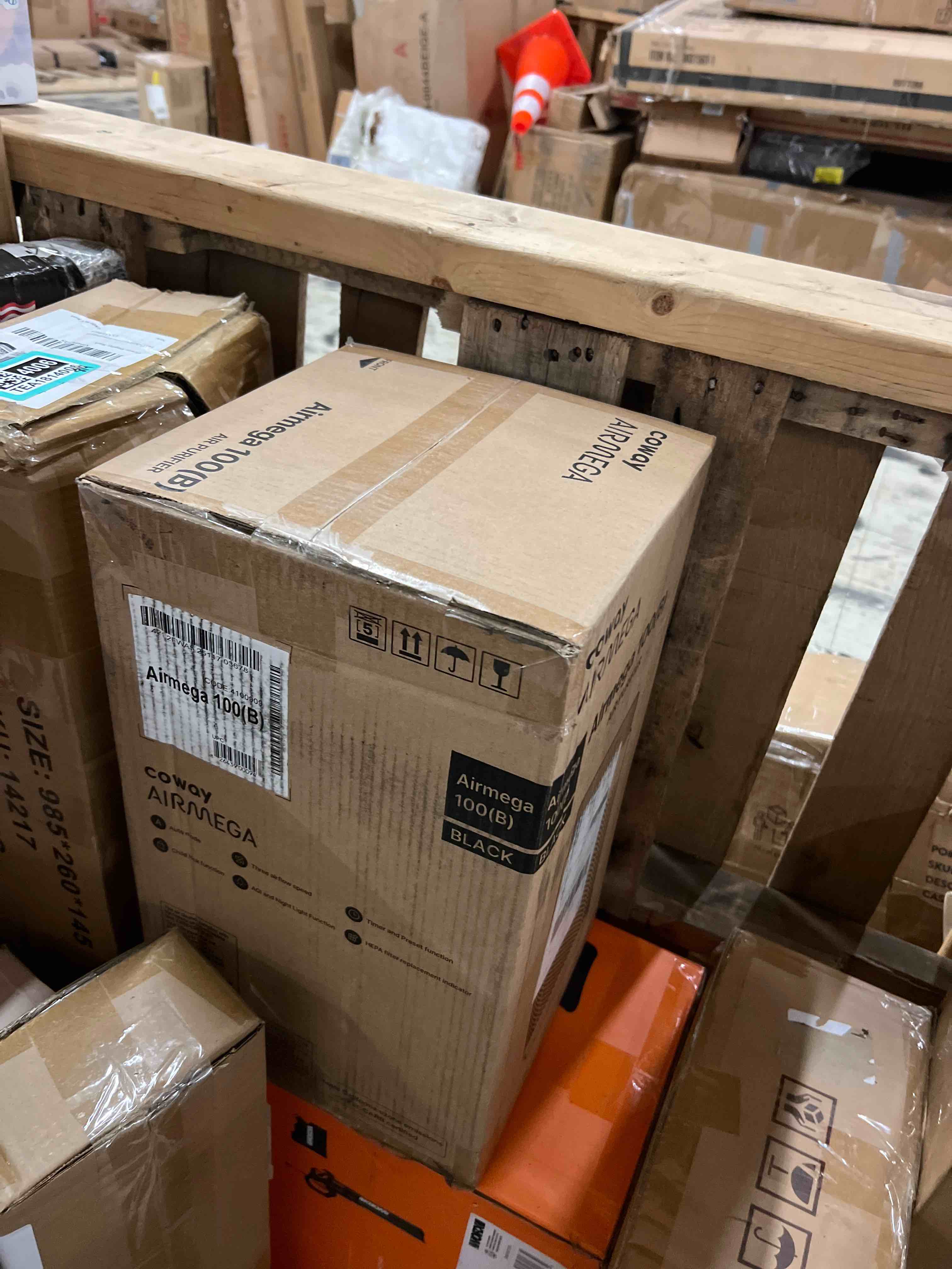 Condition photo showing New/Like New for coway air purifiers for bedroom home up to 810 ft², hepa filter for smoke, allergies, pet dander, odor, aqi monitor, auto&sleep mode, timer, filter indicator, night light, 100 black airmega 100(b)