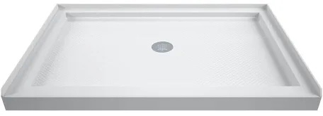 DreamLine SlimLine 32 in. D x 48 in. W x 2 3/4 in. H Center Drain Single Threshold Shower Base in White, DLT-1132480 White 32 inch D x 48 inch W Center Drain