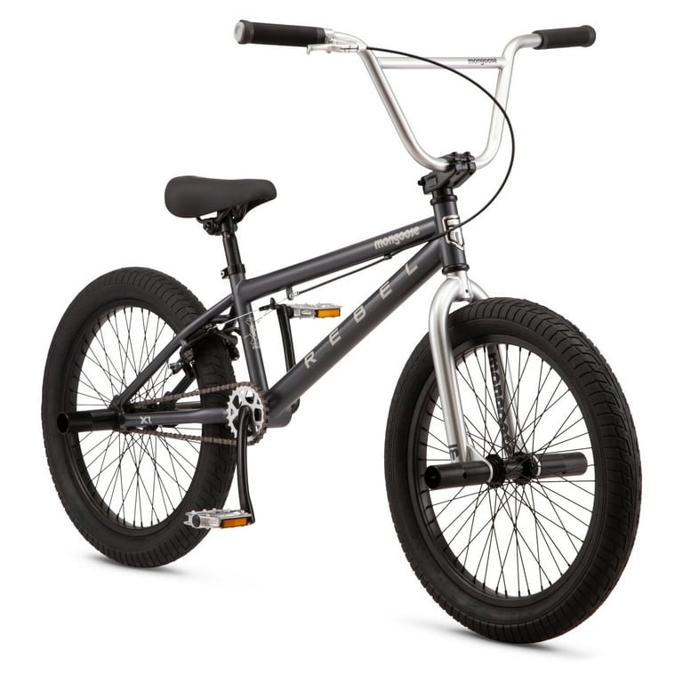 Mongoose Rebel X1 BMX Bike, 20-in. Wheels, Kids Ages 7-14 Years, Gray Child Bicycle