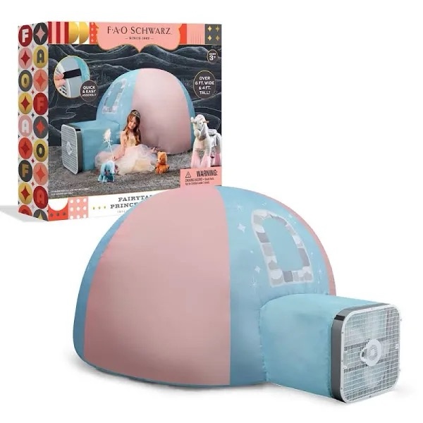 Condition photo showing New/Like New for (2) FAO Schwarz Inflatable Dome Princess Toy Tent (BID IS PER ITEM, LOT IS FOR 2 PLAY TENTS TOTAL.)