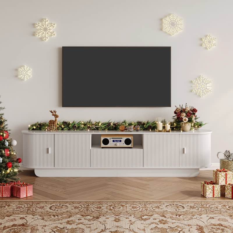 Ebern Designs 86.6" Curved Tv Stand 