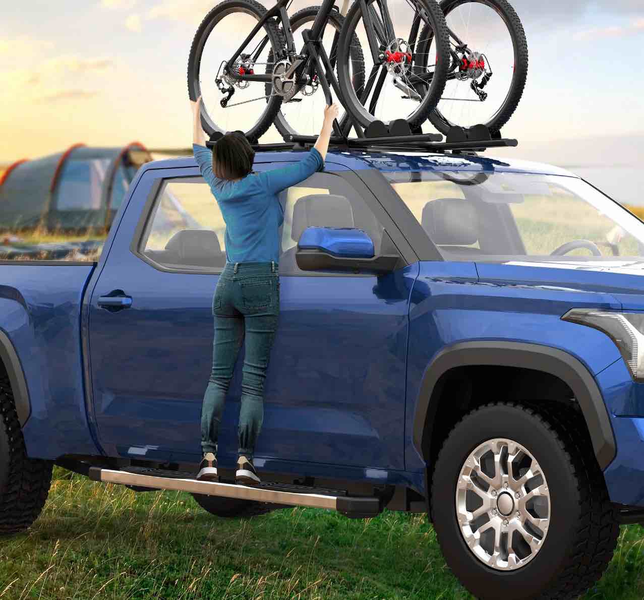 6 inches Running Boards Side Steps Compatible for 2019-2024 Chevrolet Silverado/GMC Sierra 1500 Crew Cab, Compatible for 2020-2024 Silverado/Sierra 2500HD 3500HD Crew Cab Nerf Bars