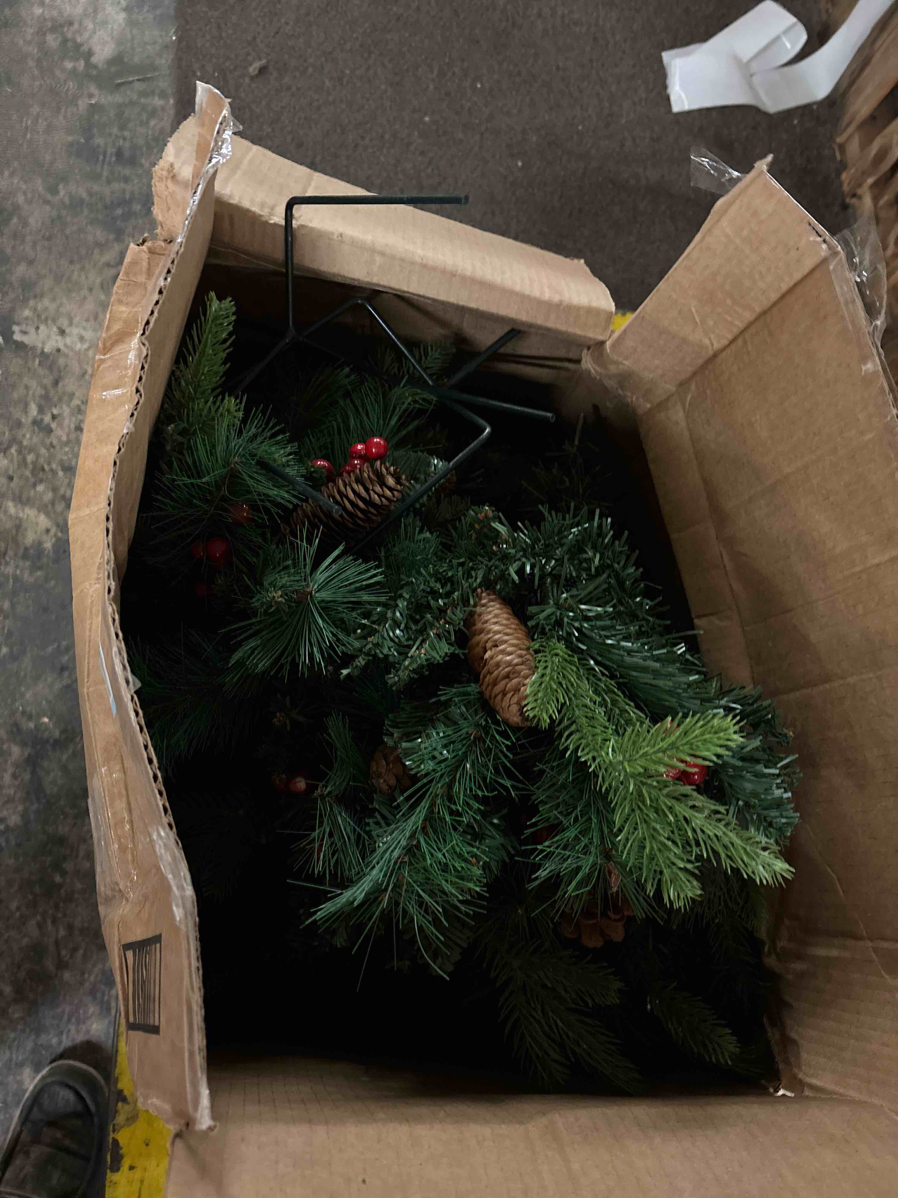 Condition photo showing Good Condition for Liliful 2 Sets Outdoor Christmas Urn Filler 18 Inch Lighted Artificial Christmas Tree, Battery Operated Pre Lit Artificial Light up Planter Filler Lighted Xmas Trees with LED Lights Timer 2 Classic