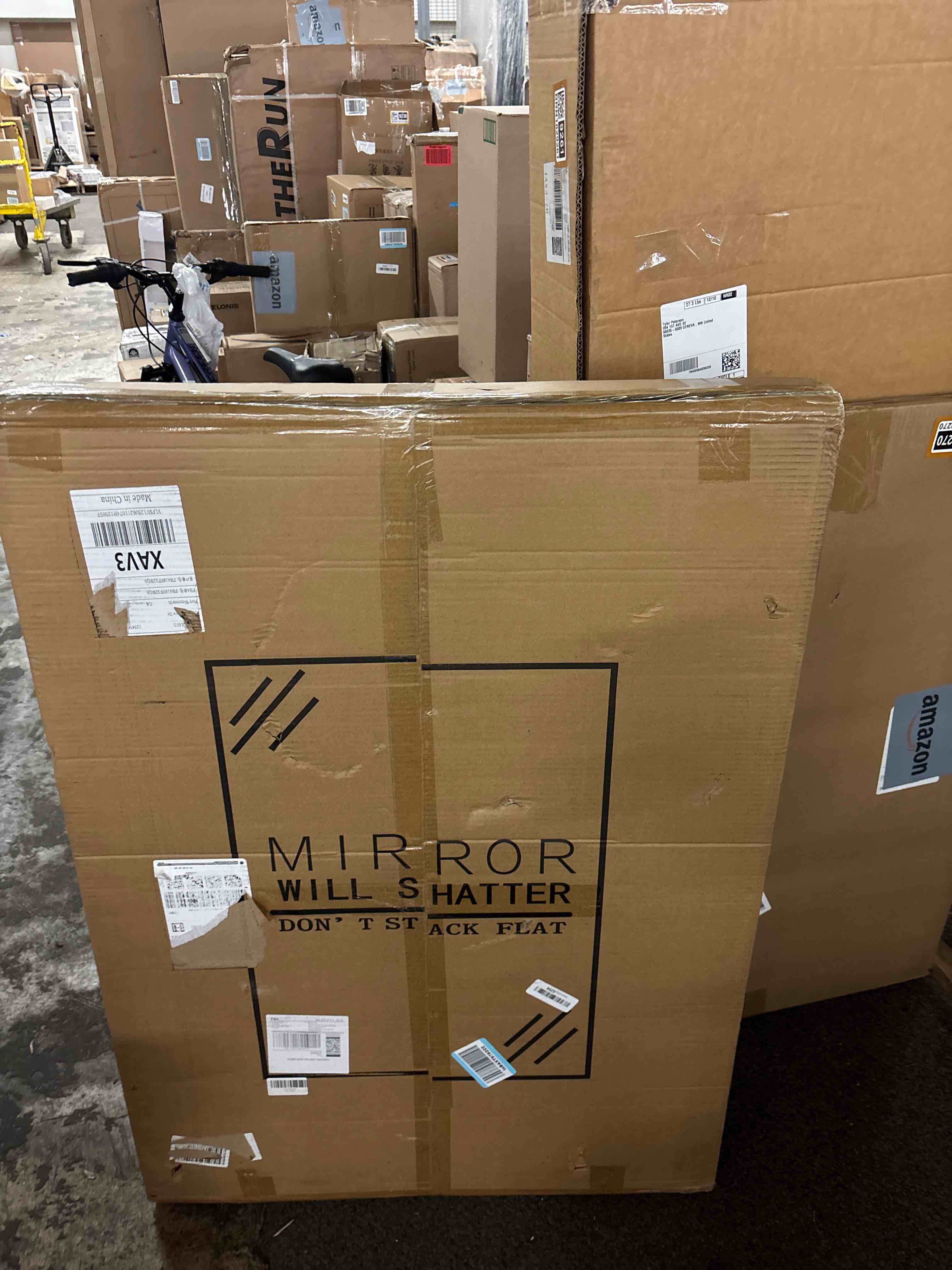 Condition photo showing New/Like New for Asymmetrical LED Bathroom Mirror with Lights,Irregular Led Bathroom Vanity Mirror for Wall with Front and Backlit, Anti Fog, 3 Colors and Dimmable Light,[Horizontal/Vertical] 40" H x 30" W