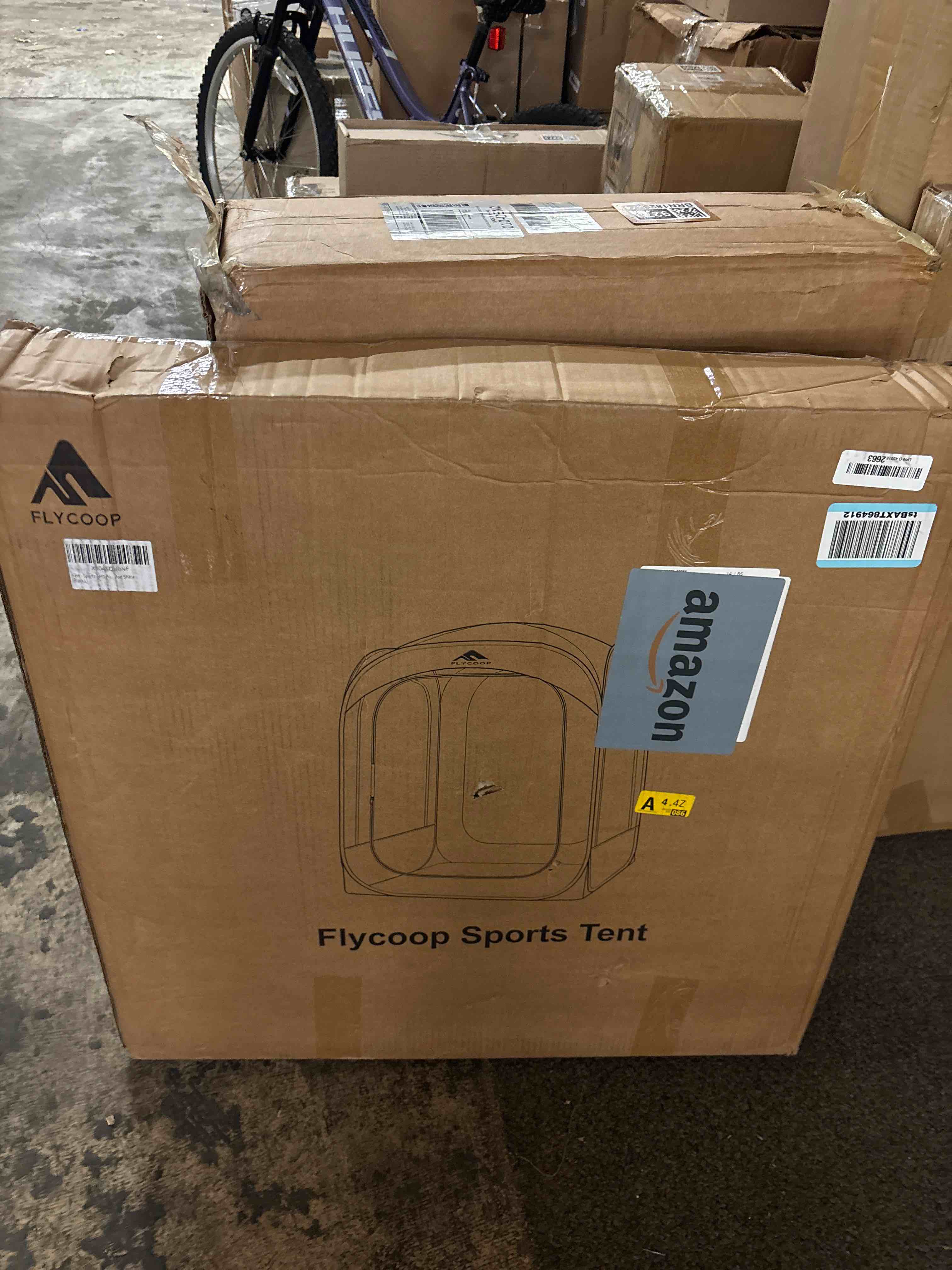 Condition photo showing New/Like New for Sports Tent: Flycoop Portable Weather Pop Up Pod 1 Person to Provide Shelter from Wind Rain and Cold Weather Shelter for Outdoor Activities, Sports Events, Camping and Hiking Black 60*60*76.7 inch
