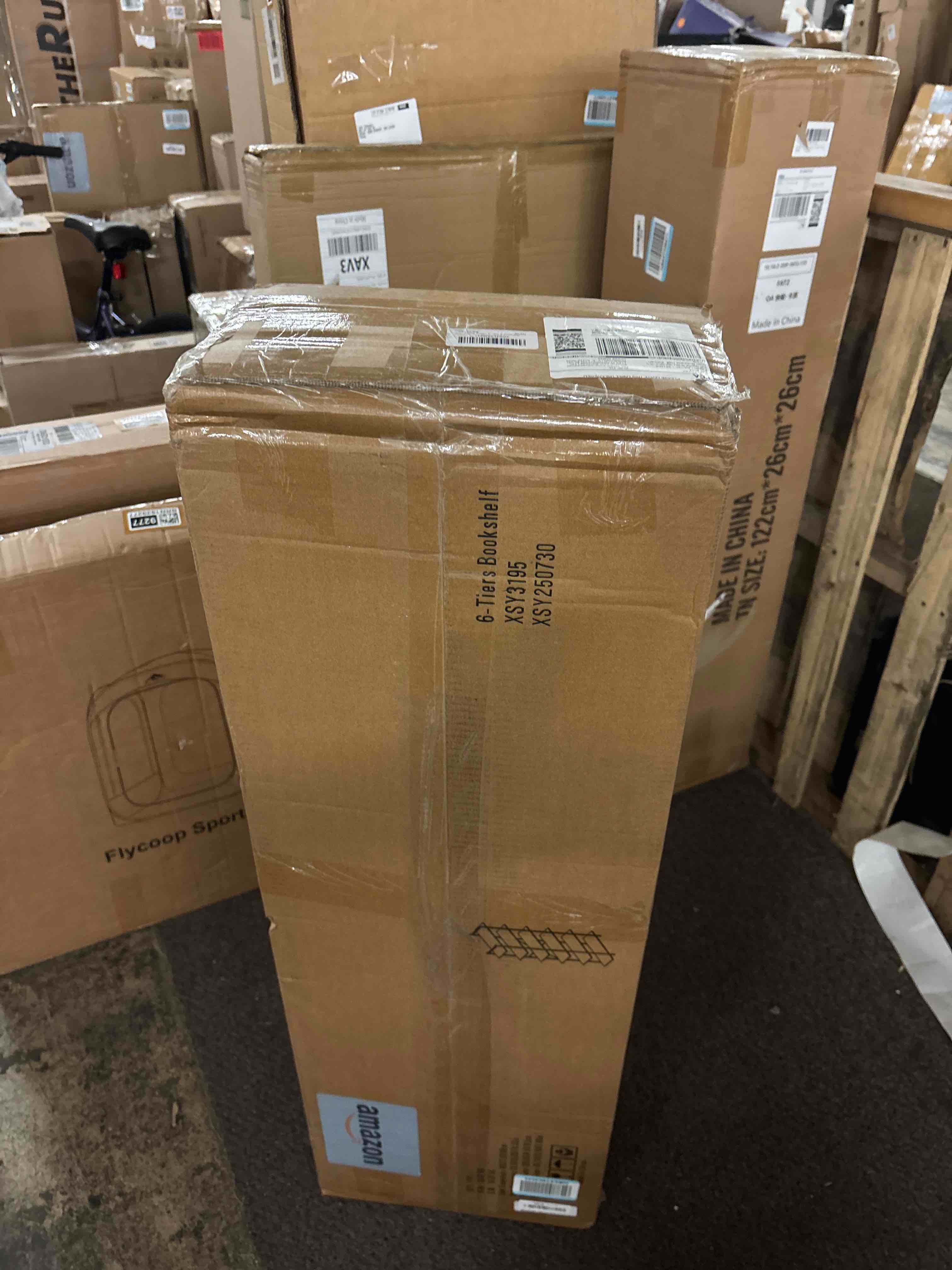 Condition photo showing New/Like New for 6 Tiers Bookshelf Organizer White Faux Marble Shelf,Modern Open Display Storage Bookcase, and Metal Bookshelf Standing Storage Shelf Tall Shelving Units for Home Office Study