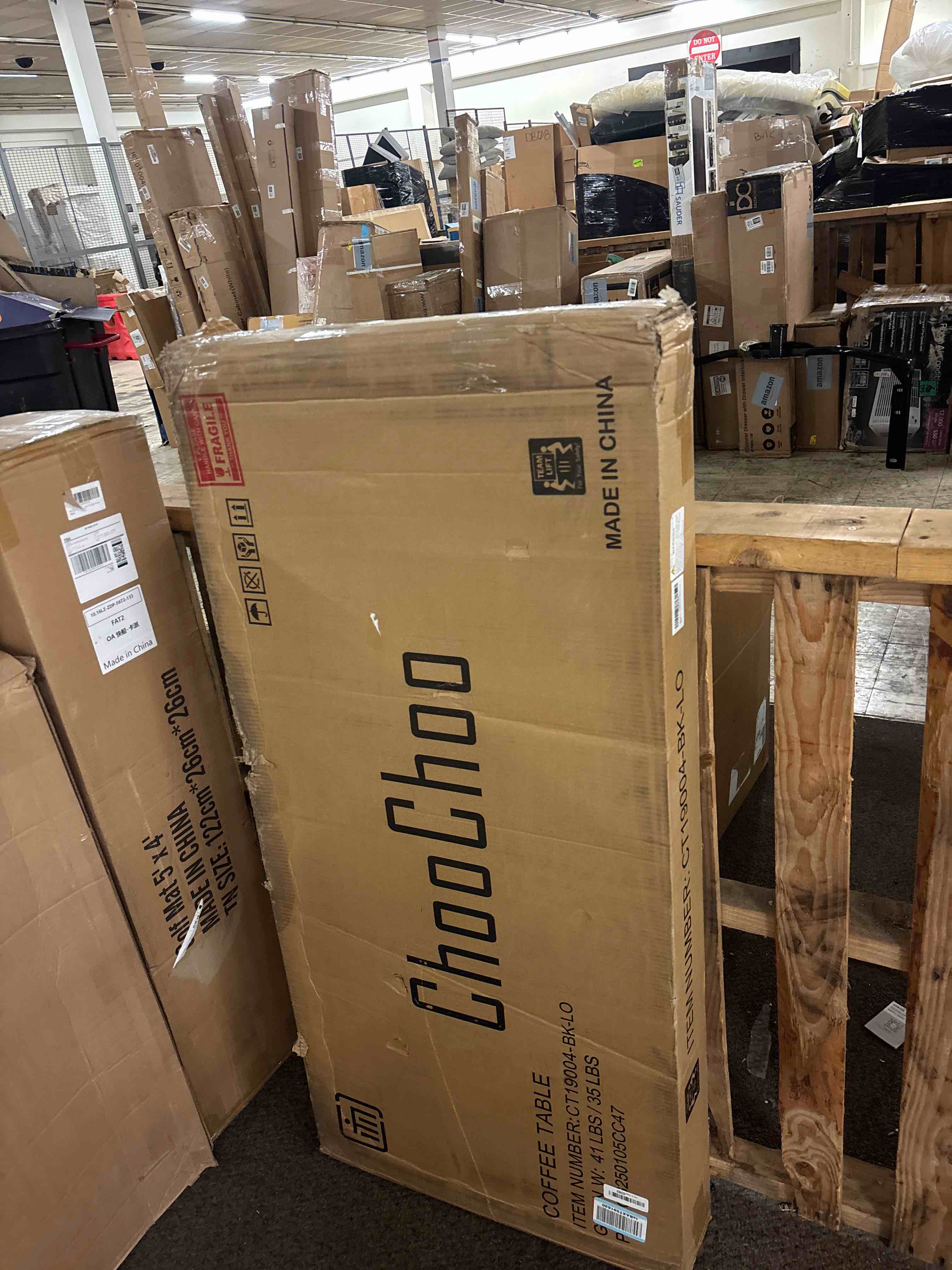 Condition photo showing New/Like New for ChooChoo Coffee Table with Thicker Legs, Black Wood Coffee Table with Storage for Living Room, 47 inch Black 47 Inches