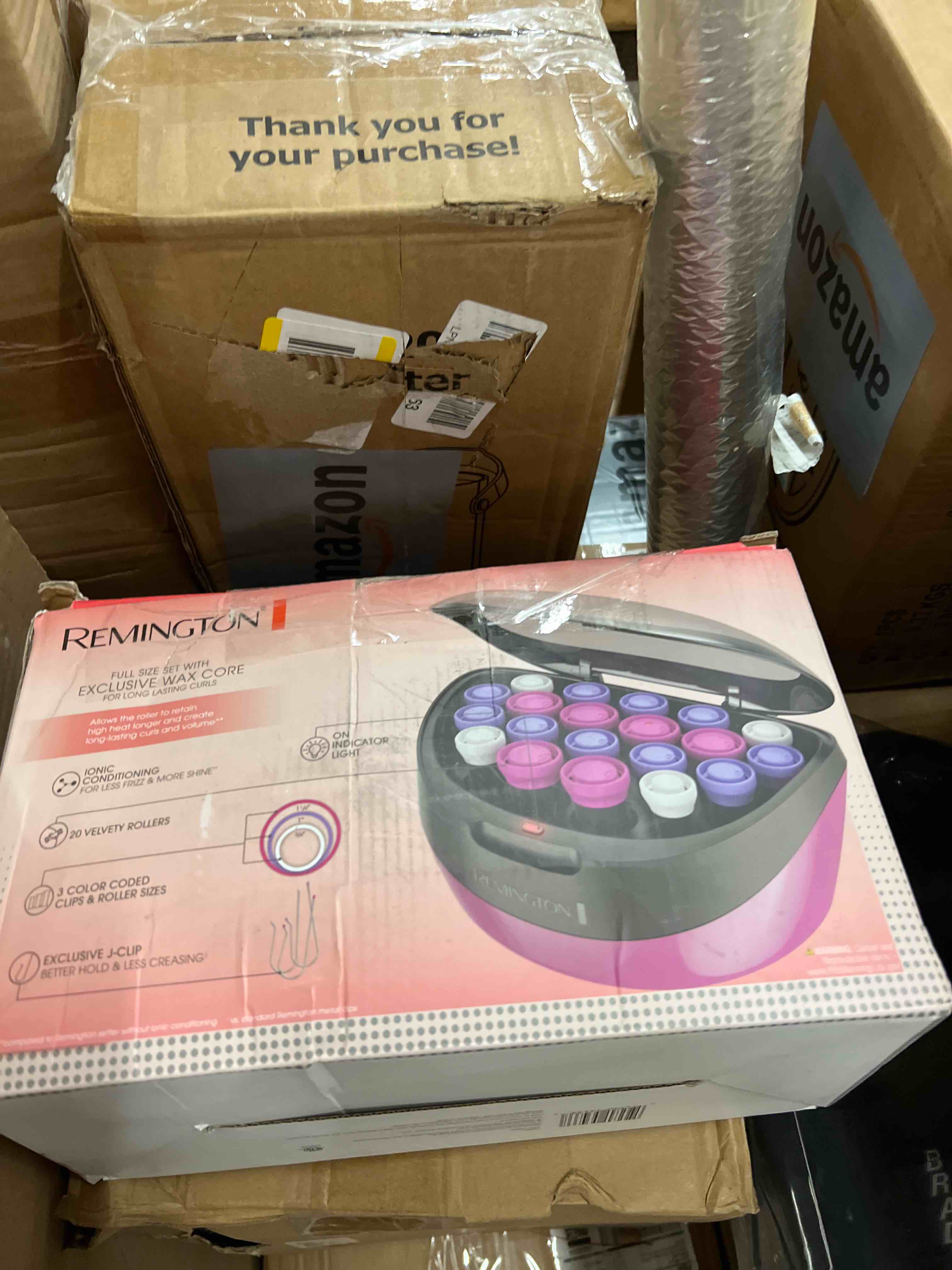 Condition photo showing New/Like New for Remington Ionic Conditioning Hair Setter, 20 Velvet Hair Rollers, 6 Large (1¼''), 10 Medium (1"), 4 Small (¾''), Blowout Style Hair Curlers