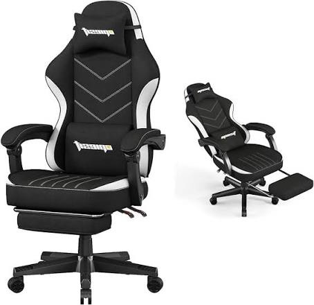 opiesit gaming chair,computer chair with pocket spring cushion,ergonomic office chair with footrest,height adjustable video gamer chair with lumbar support for adults,black
