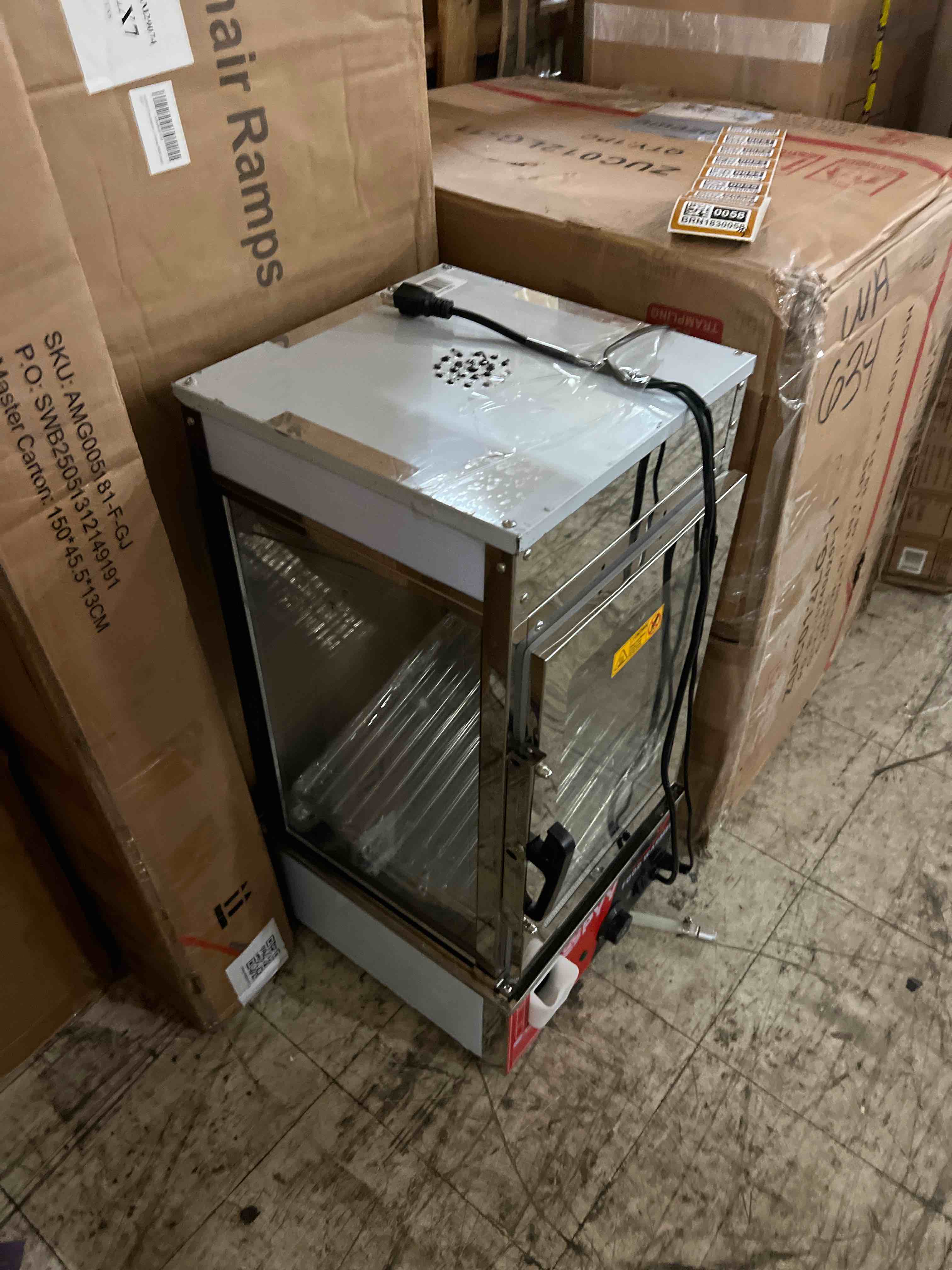 Condition photo showing New/Like New for PYY Bun Steamer Electric Food Display - Upgrade Automatic Temperature Control 5 Layers Display Stainless Steel Commercial Bun Steamer For Kiosk