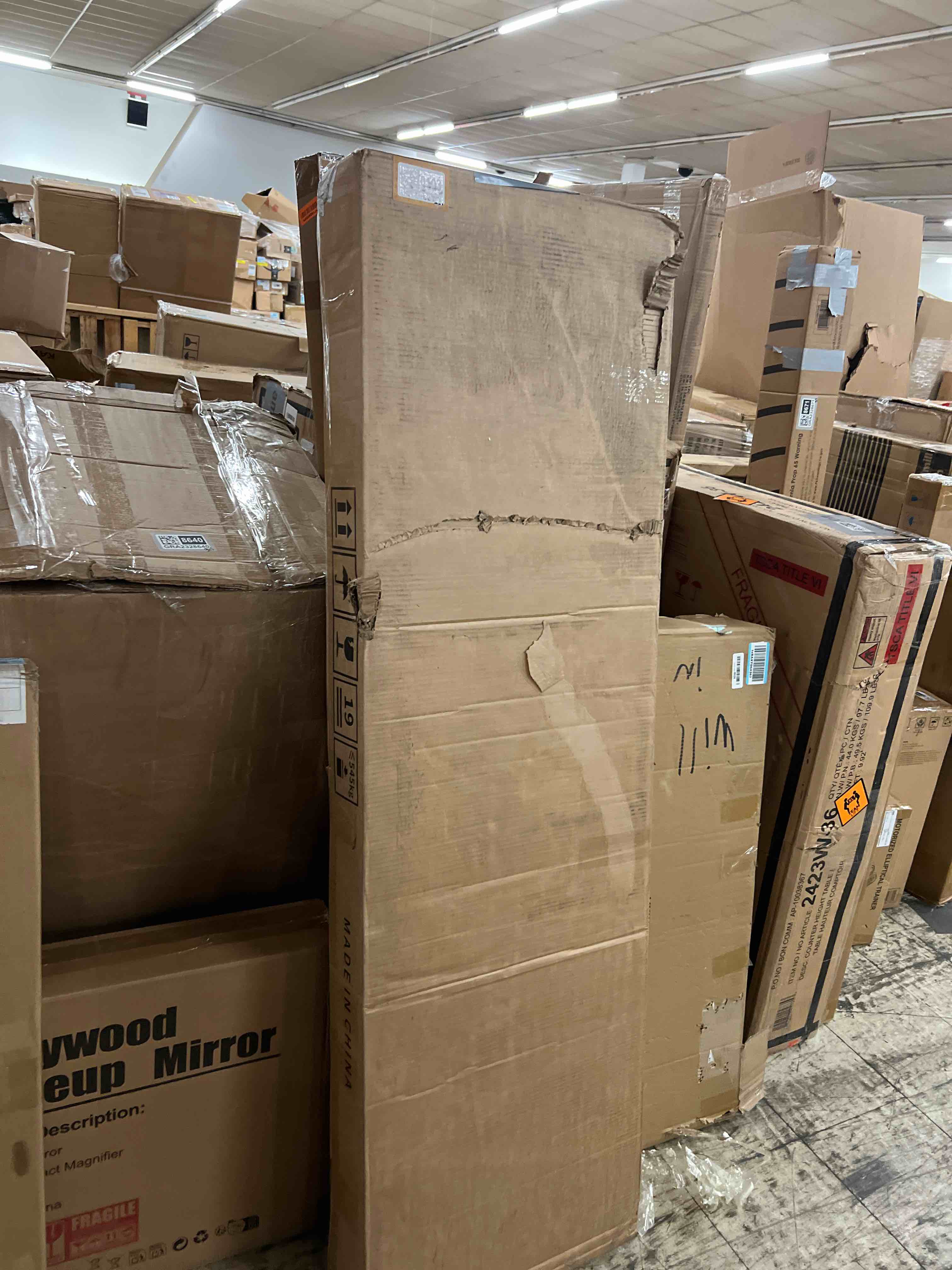 Condition photo showing New/Like New for YITAHOME Electric Fireplace TV Stand for TVs up to 80 Inches, Entertainment Center with Fireplace, Farmhouse TV Stands with Storage Drawers & Cabinets for Living Room (Black)