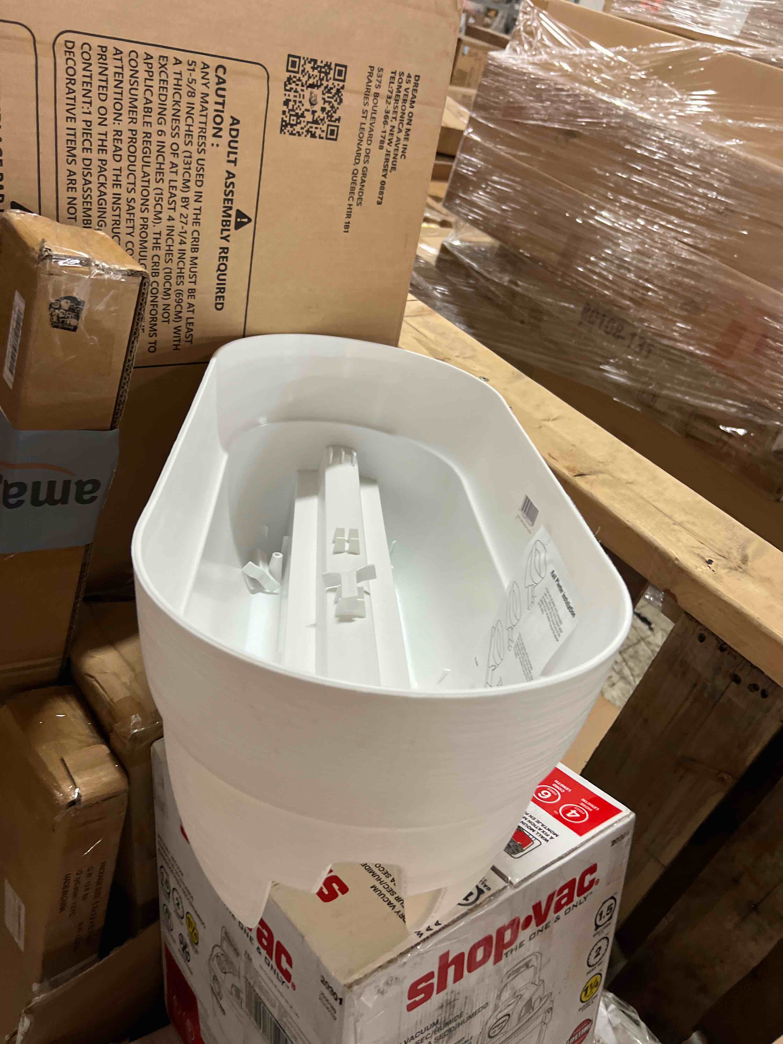 Condition photo showing New/Like New for bloomers railing planter with drainage holes - 24" - white