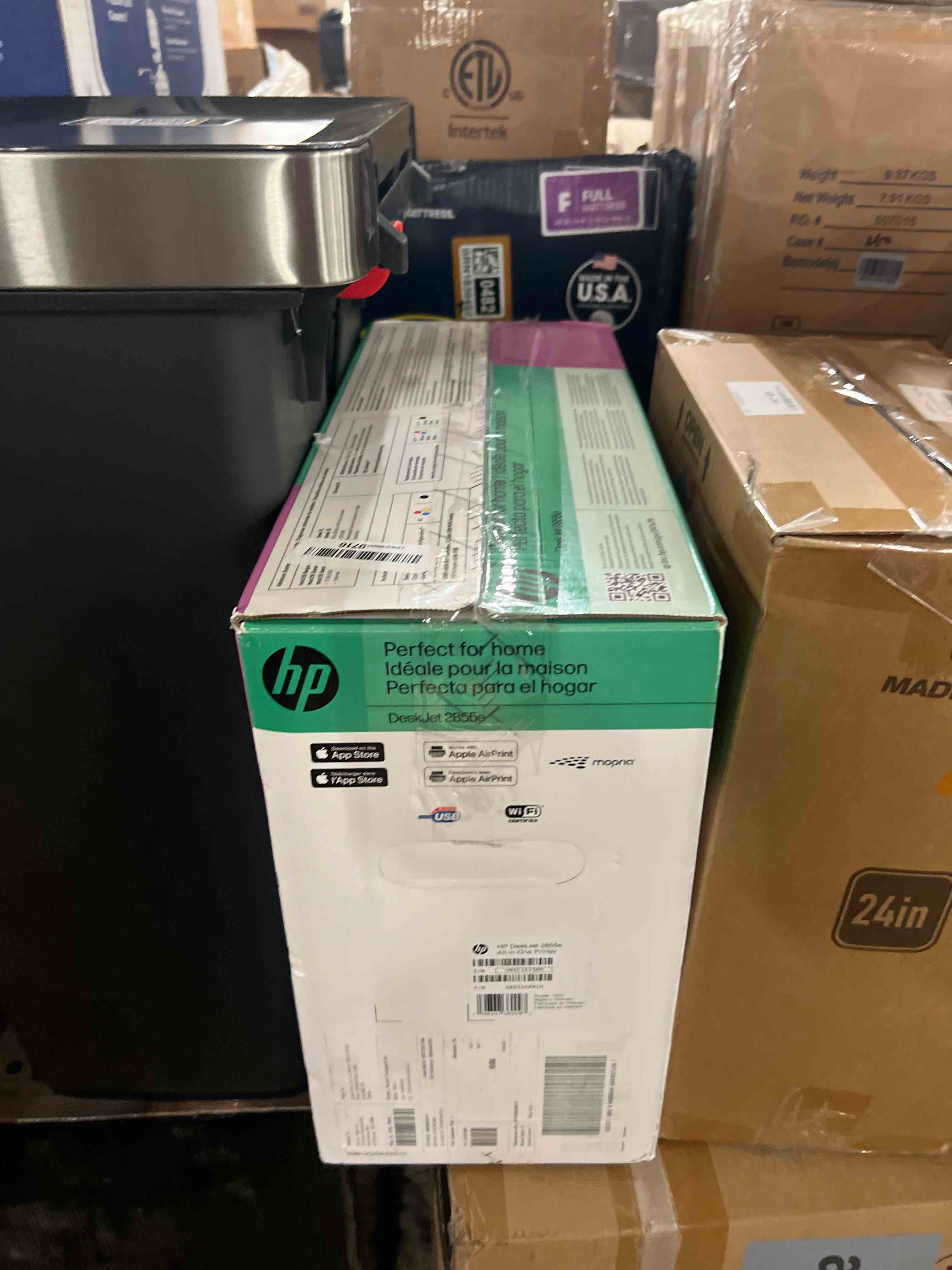 Condition photo showing New/Like New for hp deskjet 2855e wireless all-in-one color inkjet printer, scanner, copier, best-for-home, 3 month instant ink trial included. this printer is only 2.4 ghz capable. (588s5a)