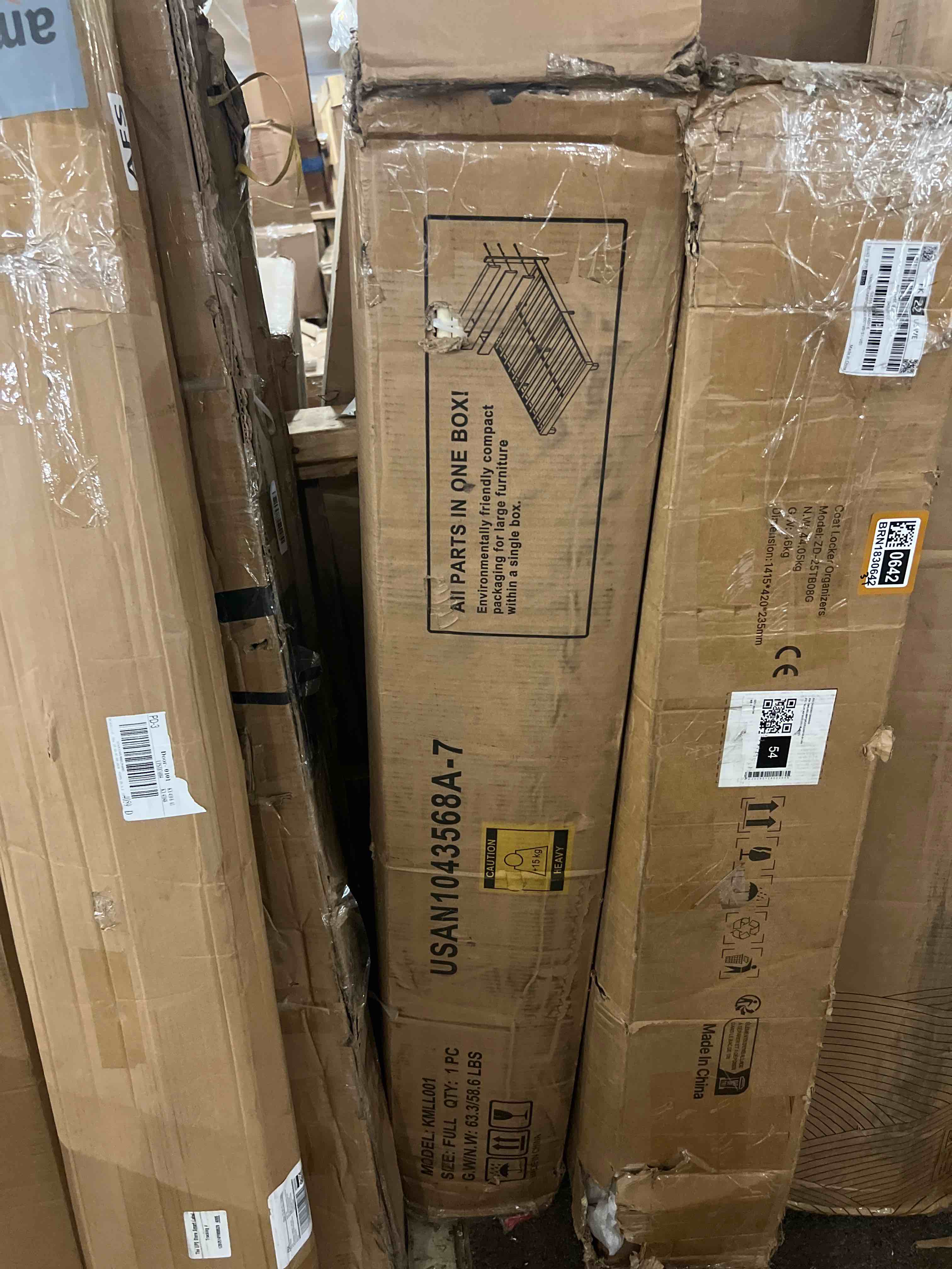 Condition photo showing New/Like New for allewie full size platform bed frame with fabric upholstered headboard and wooden slats support, fully upholstered mattress foundation/no box spring needed/easy assembly, dark grey