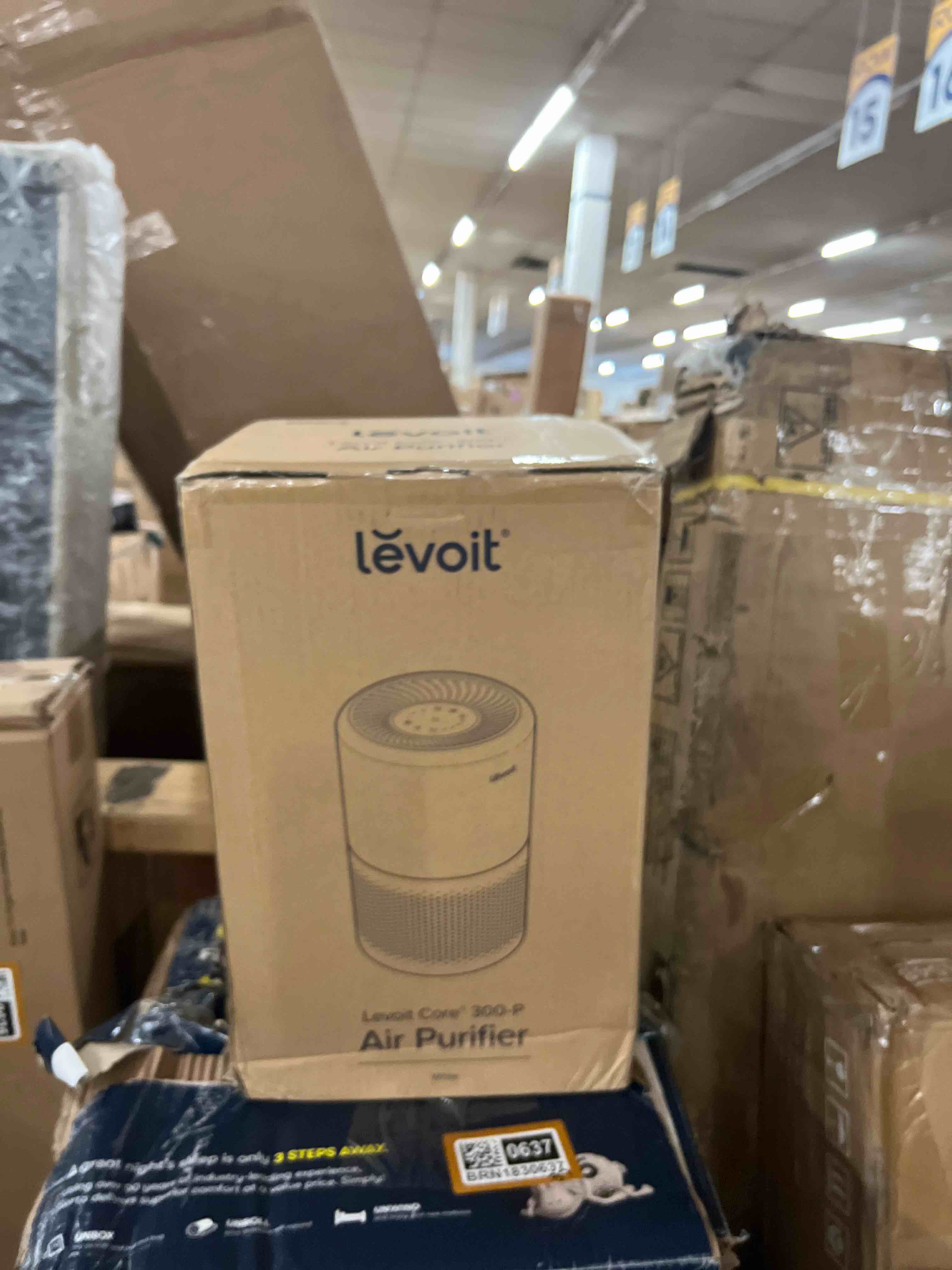 Condition photo showing New/Like New for levoit air purifier for home allergies pet hair in bedroom, covers up to 1073 ft² by 56w high torque motor, aham verifide, 3-in-1 filter with hepa sleep mode, remove dust smoke odor, core300-p, white