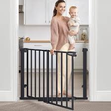 malier large walk-thru door baby gate, 29-40" no drill pressure mounted dog gate with auto close, safety gate pet gate for stairs, doorways, child and dogs indoor (black, 29''- 40''w × 30''h) black 29''- 40''w × 30''h