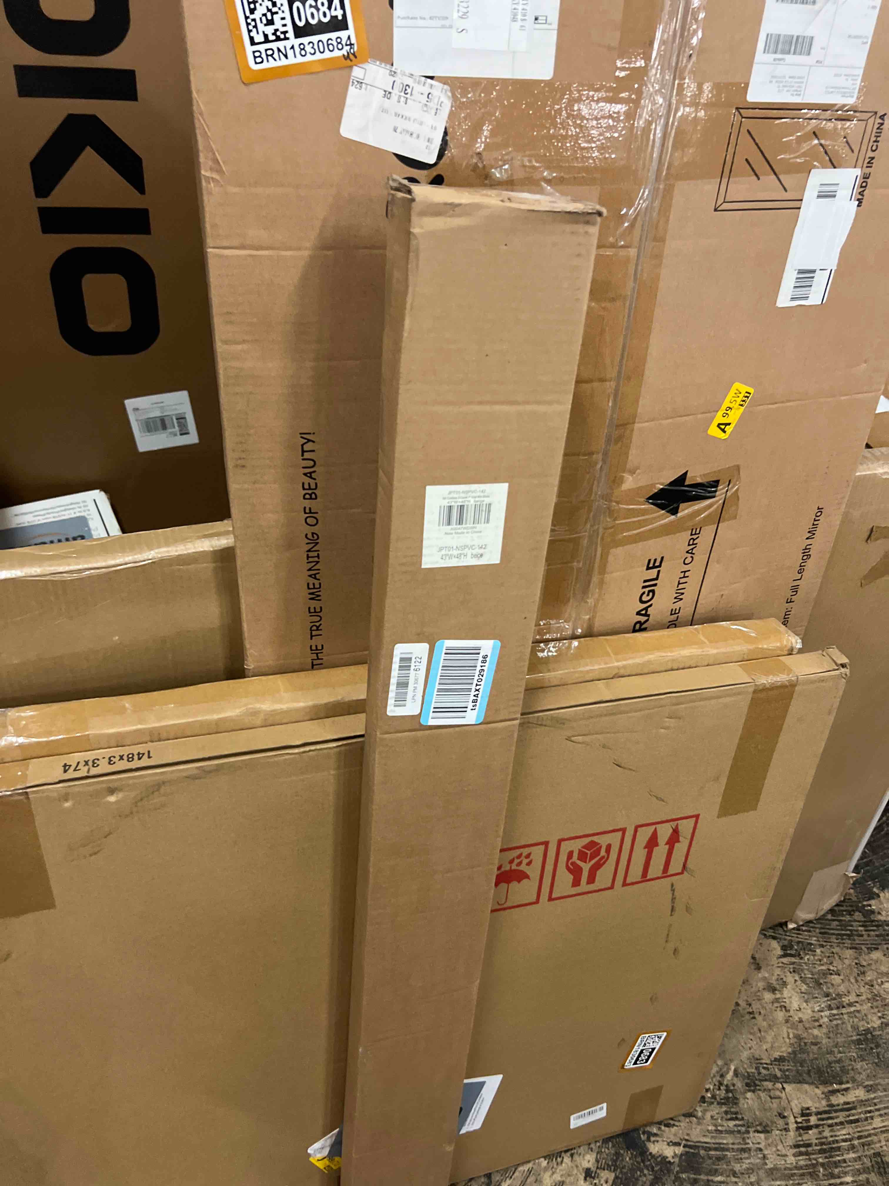 Condition photo showing New/Like New for lazblinds no tools no drill cordless 1" vinyl mini blinds, 100% privacy s-curve blinds for indoor windows, room darkening horizontal window blinds and shades for home, 43" w x 48" h, beige beige 43" w x 48" h