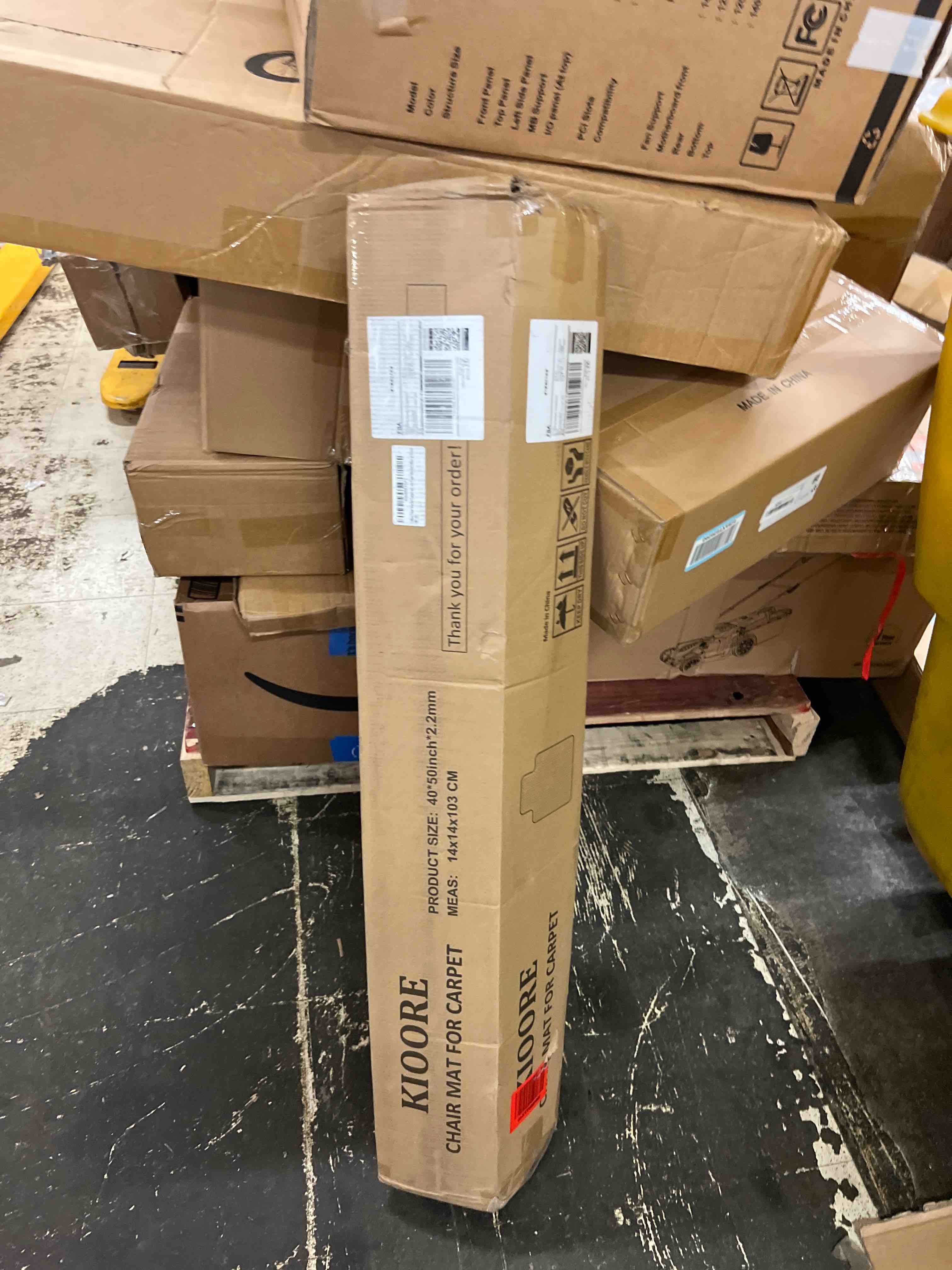 Condition photo showing New/Like New for office chair mat for carpet with lip, 40" x 50" clear plastic heavy duty desk floor protector, low pile carpet saver mat for rolling chairs, smooth glide computer chair mat for office or home 40"x50"