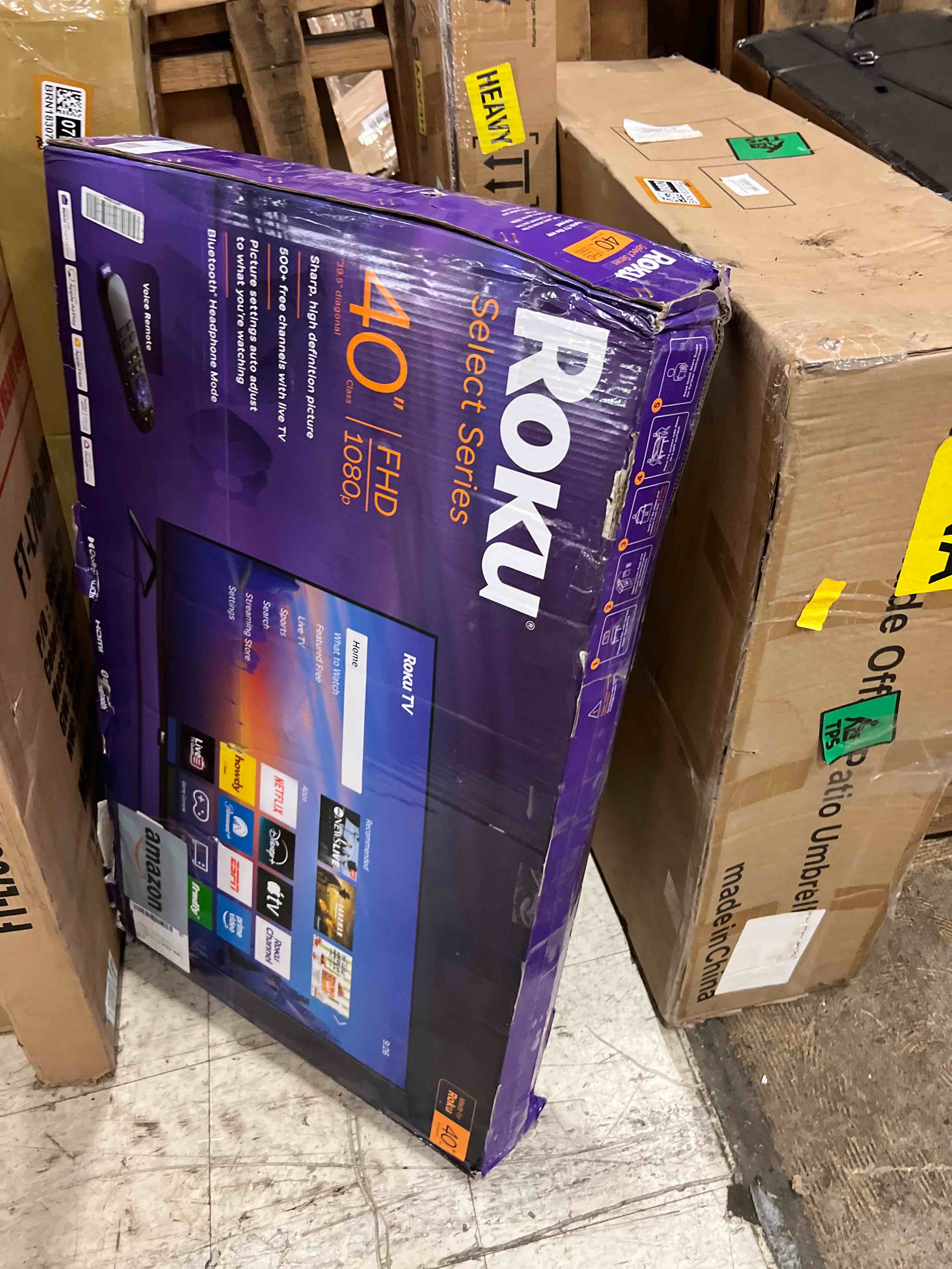 Condition photo showing New/Like New for roku smart tv 2026 – 40-inch select series, 1080p full hd tv – roku tv with voice remote – flat screen led television with wi-fi for streaming live local news sports & movies, bluetooth headphone mode