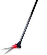 tabor tools gs01a long handle grass shears with wheeled support, 180° blade swivel, sk5 heat-treated steel blades, chrome plated, 38" grass clippers for easy upright trimming, and durable steel handle