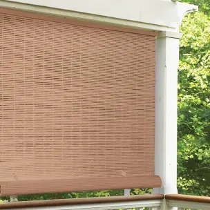 Radiance Cordless Blinds for Outdoor and Indoors PVC Window Shades for Porch Woodgrain 3 x 6 inches