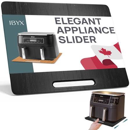 Ibyx Elegant Sliding Tray for Your Coffee Maker & Heavy Kitchen Appliances - Sturdy, Slides Easily from Under The Cabinet (Natural, 9.5”W x 14”D)