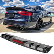 JMTBNO Carbon Fiber Rear Diffuser Shark Fin Spoiler Splitter Wing Compatible with Honda Accord Civic Dodge Challenger E90 E92 F30 F10 G30 Acura TL Camaro RS LT SS