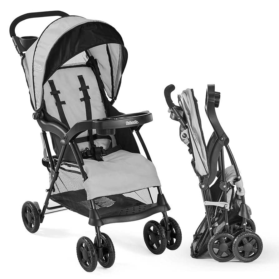kolcraft - cloud plus lightweight easy fold compact travel baby stroller - slate grey (b019dhbcxe)