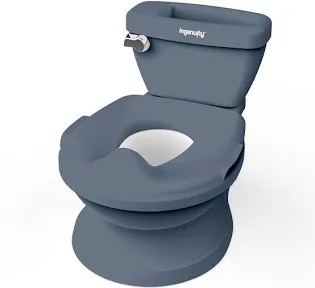 Ingenuity My Size Potty Pro in Blue, Infant Potty Training Toilet, Lifelike Flushing Sound, for Ages 18 Months, Up to 50 Pounds