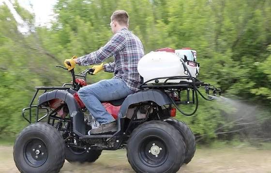 chapin 6428 atv boom kit with 7 ft. spray pattern, adjustable height brackets, powder coated steel frame, fits most atv and lawn trailers, black