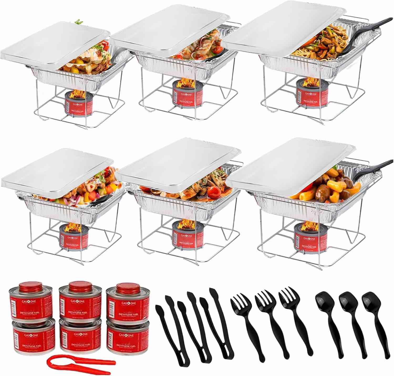 2.5 qt. half size pans disposable aluminum chafing dishes buffet (set of 6)